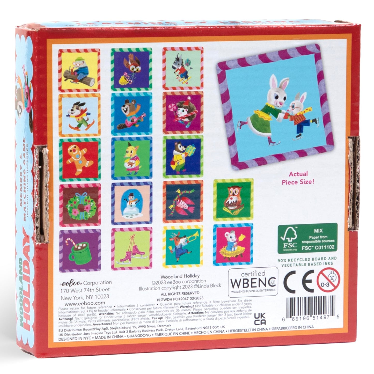 eeBoo: Memory & Matching Game- Woodland Holiday - 18 Themed Matching Pairs, Educational Preschool Game, Kids Ages 3+, 1-4 Players