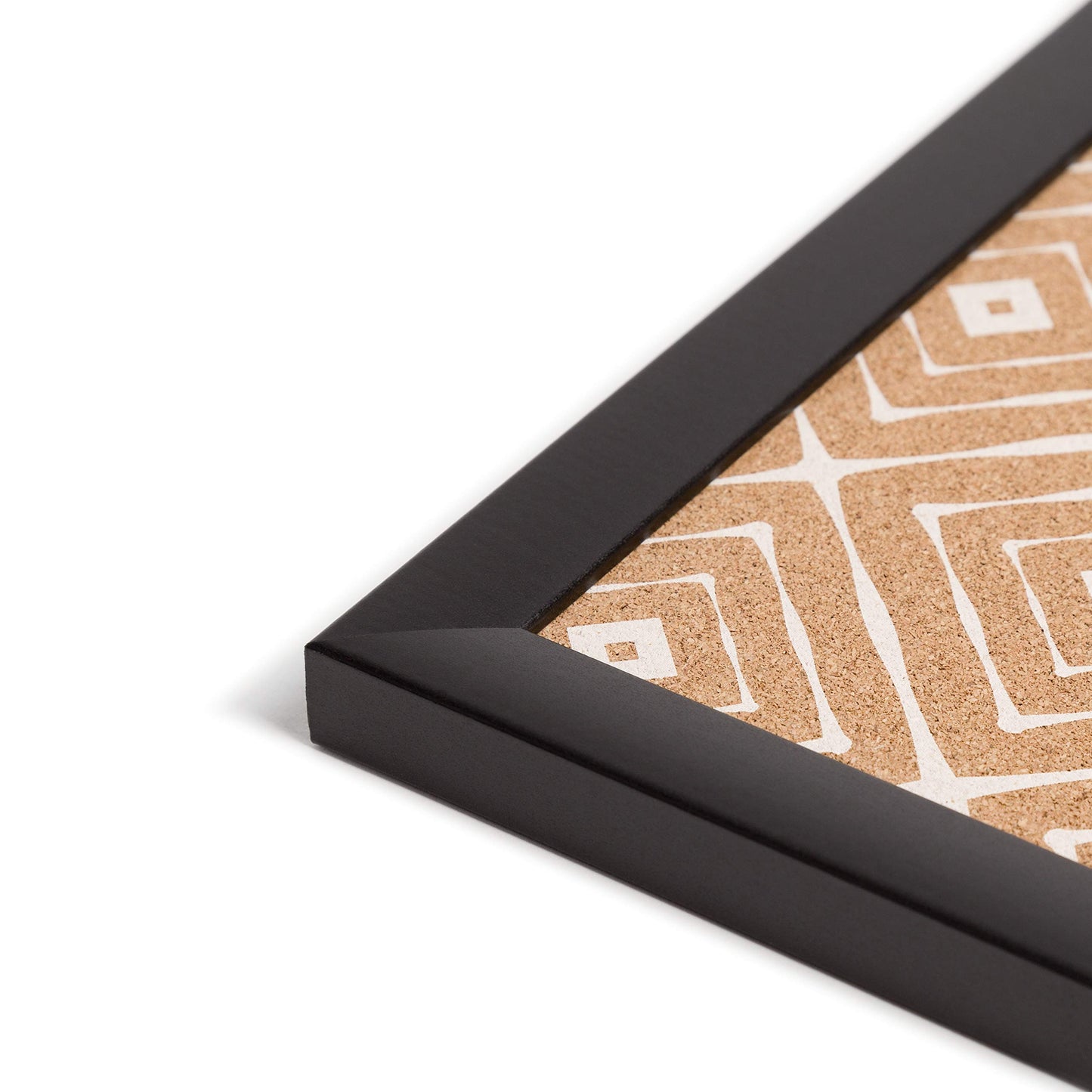U Brands Fashion Cork Bulletin Board, 16" x 20" Inches, Black Wood Frame