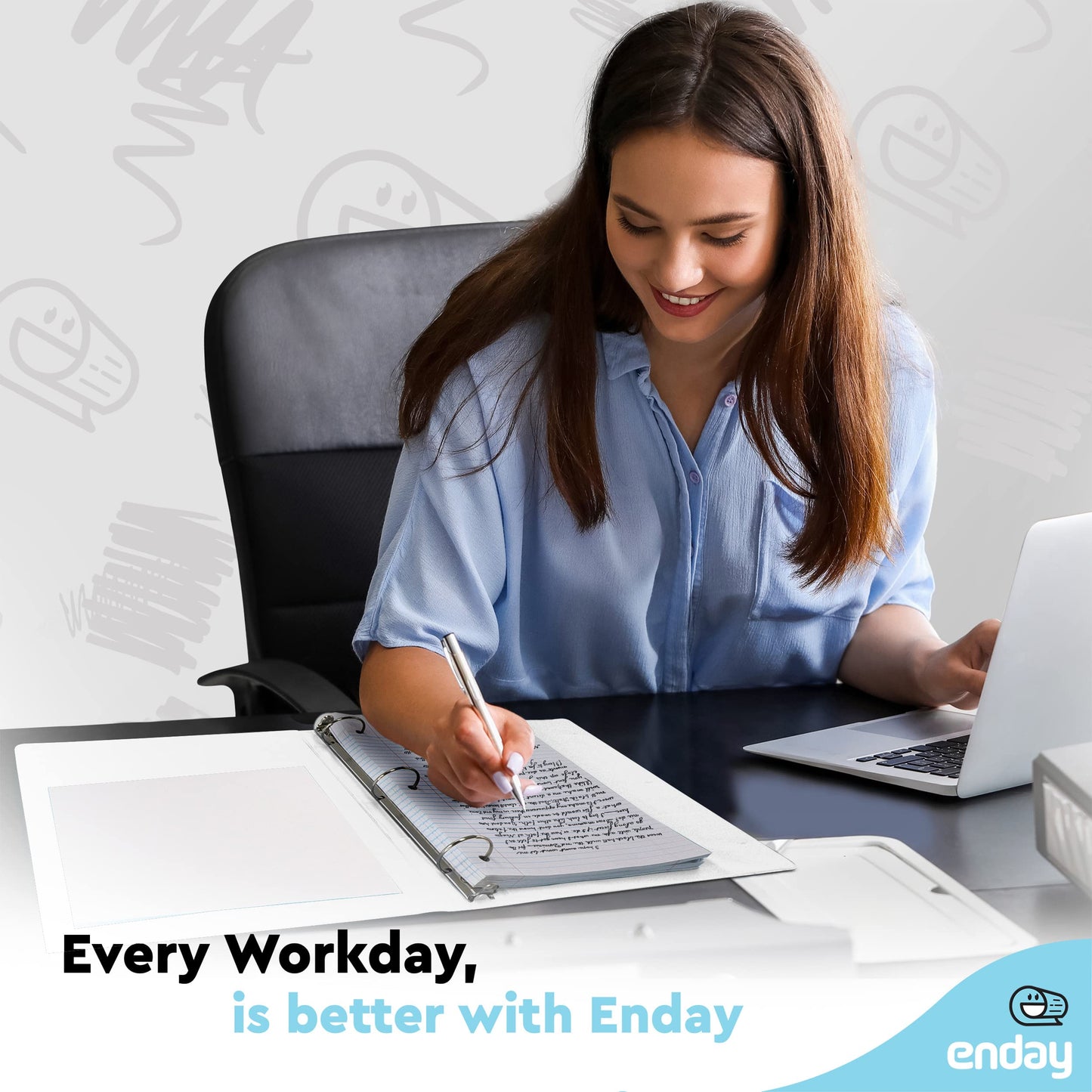 Enday 3 Ring Binder 1.5 Inch, White Heavy Duty Three Ring Binder, 325 Sheets Capacity - 1.5 Inch Binder for Home School and Office