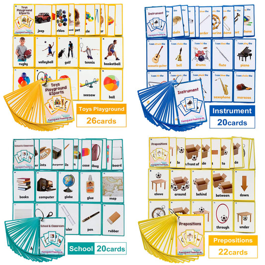 Toys&Sports/Instrument/Classroom/Prepositions Flash Cards English Kids Montessori Learning Toy Child Pocket Card Pre-Kindergarten