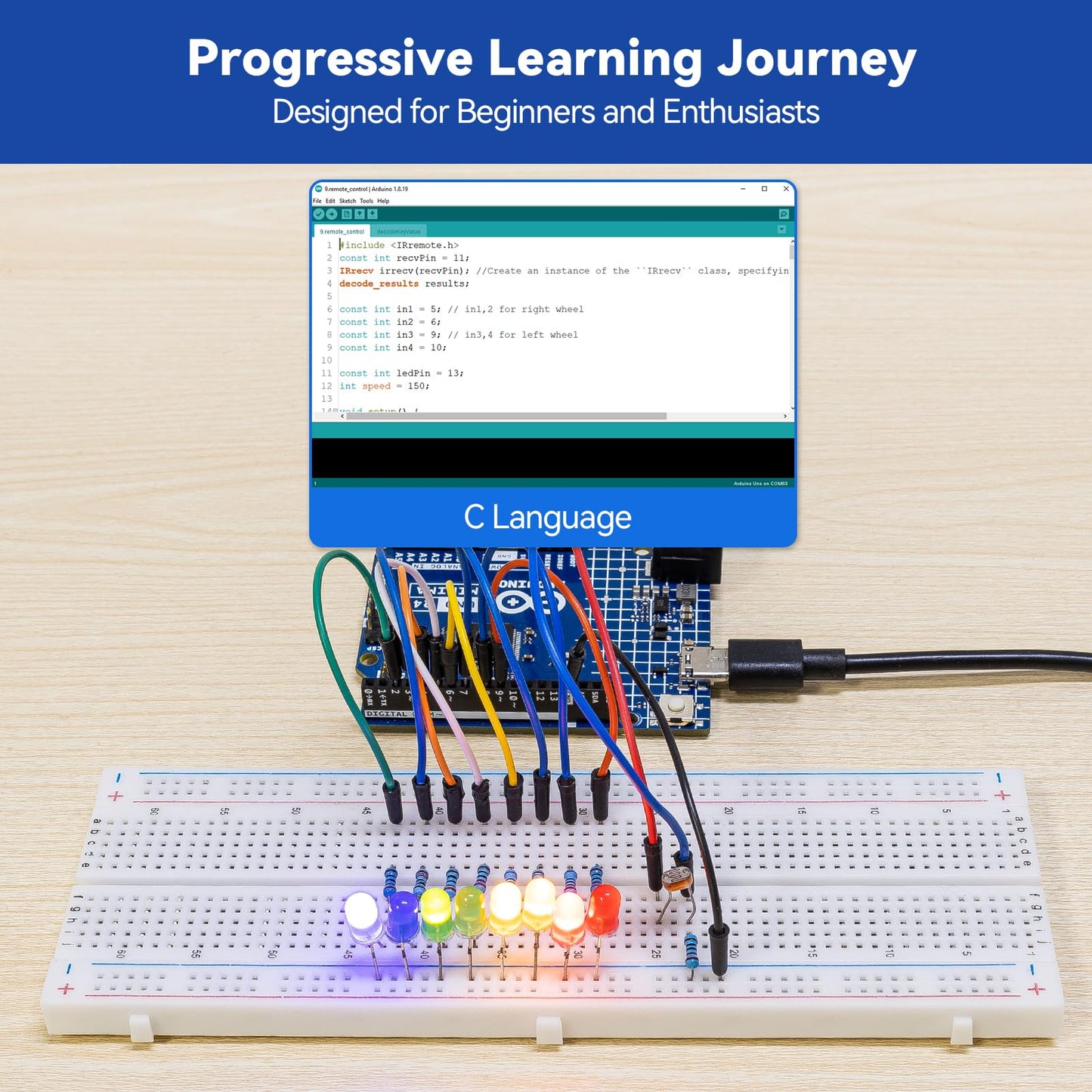 SunFounder 3-in-1 Super Starter Kit with Original Arduino Uno R4 Minima, IoT&Smart Car Projects, ESP8266 WiFi, Battery, 50+ Step-by-Step Tutorials for Beginners to Engineers, RoHS Compliant