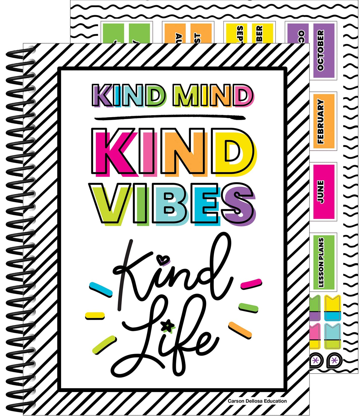 Carson Dellosa Kind Vibes Teacher Planner 2026-2027, Undated 8" x 11" Lesson Plan Book With Stickers, Class Schedule and Weekly Calendar School Supplies, Classroom Must Haves and Homeschool Essentials