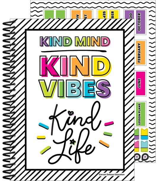 Carson Dellosa Kind Vibes Teacher Planner 2026-2027, Undated 8" x 11" Lesson Plan Book With Stickers, Class Schedule and Weekly Calendar School Supplies, Classroom Must Haves and Homeschool Essentials