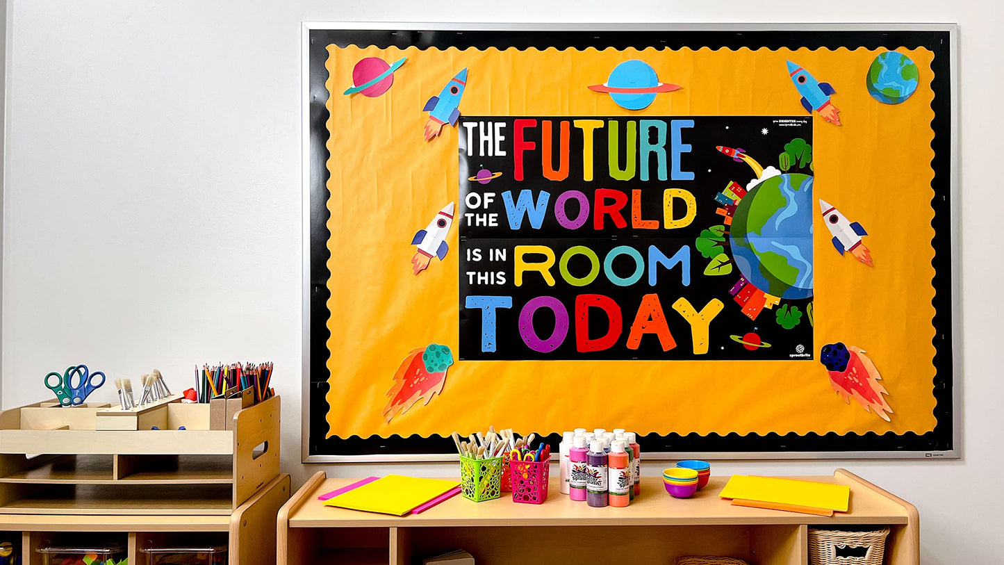 Sproutbrite 13.5" x 39" Educational Posters - 2 Teacher Posters for Classroom - Bulletin Board and Wall Decor for Pre, Elementary and Middle School Creates a Purpose-Driven and Motivated Classroom Environment