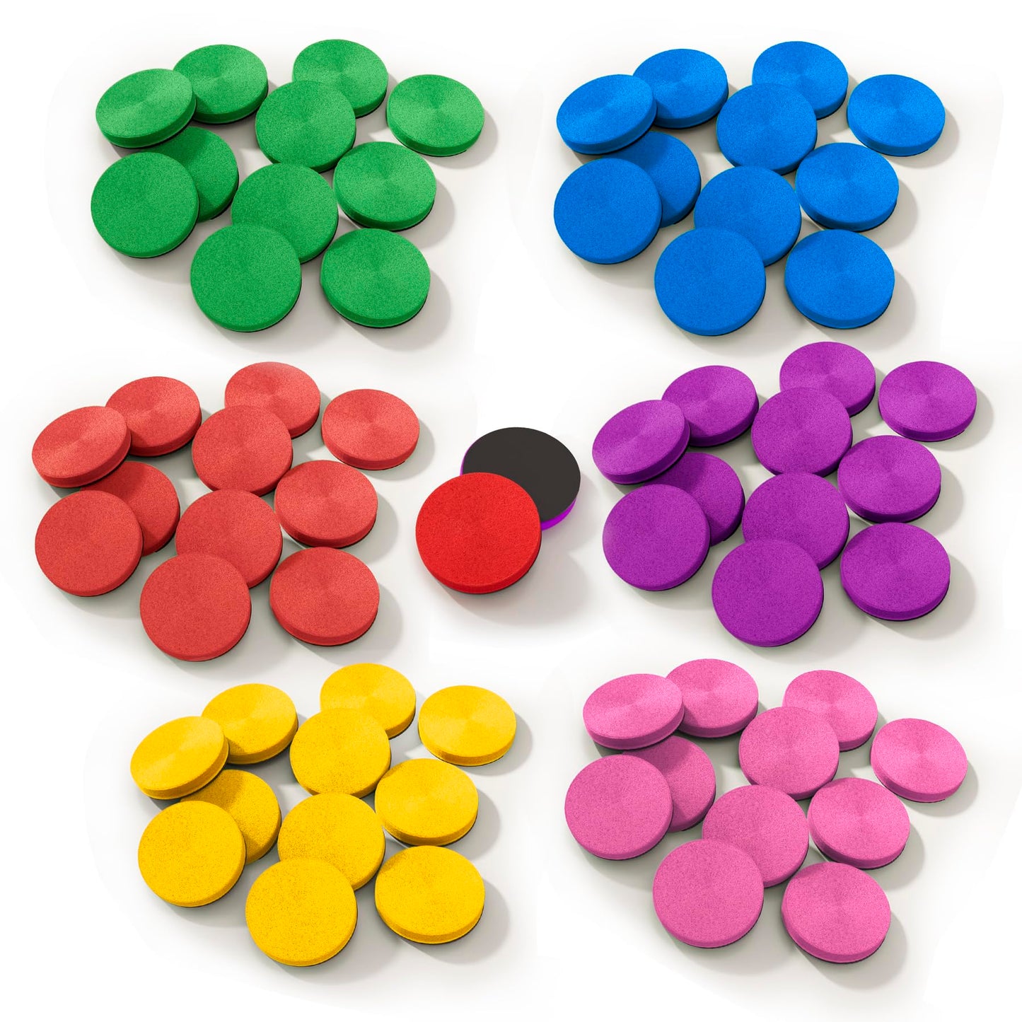 TOMMYHOME Magnetic Ten Frame Set of 74 PCS,Kindergarten Math Classroom Must Have counters,Educational Math Game Toys Suitable for Kids 5-7. (Circular)
