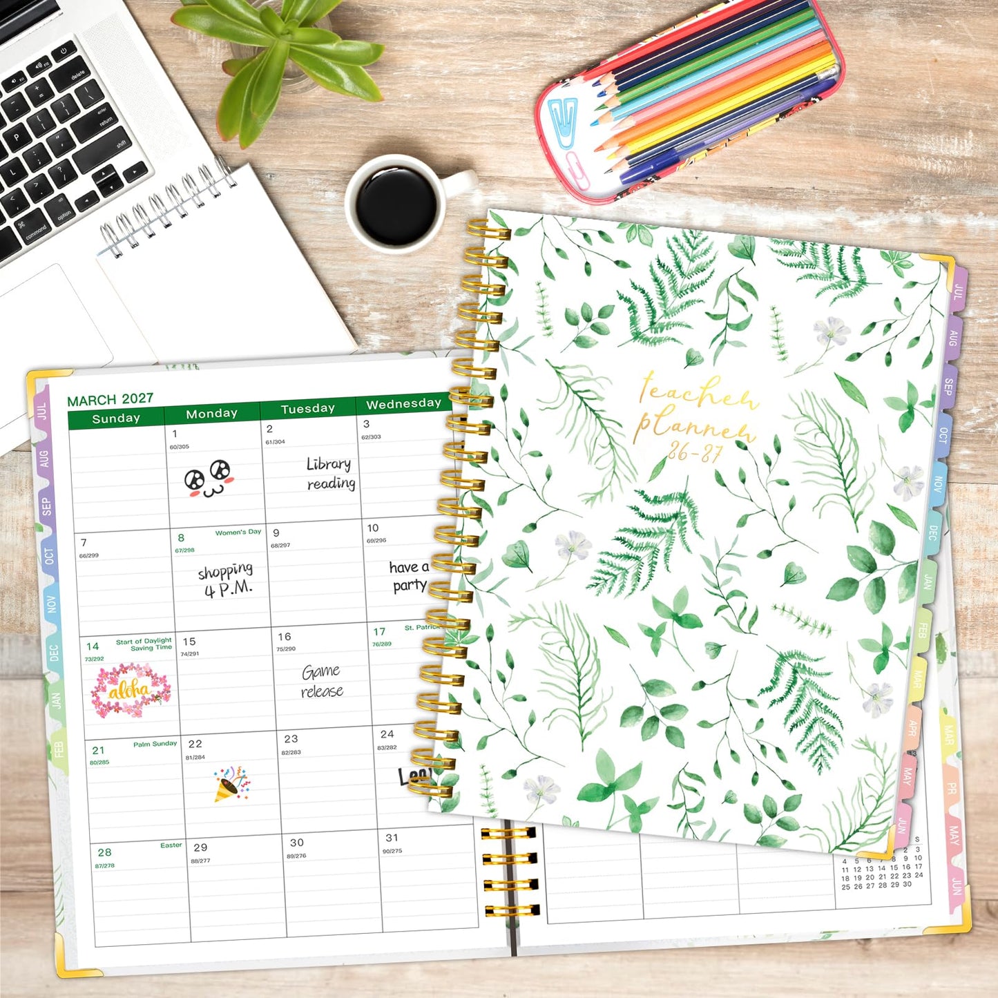 Teacher Planner 2026-2027, 8.5"x11" Large Academic School Year Planner from July 2026 to June 2027, Weekly & Monthly Lesson Planning Book with Pocket & Stickers for School Teachers Supplies