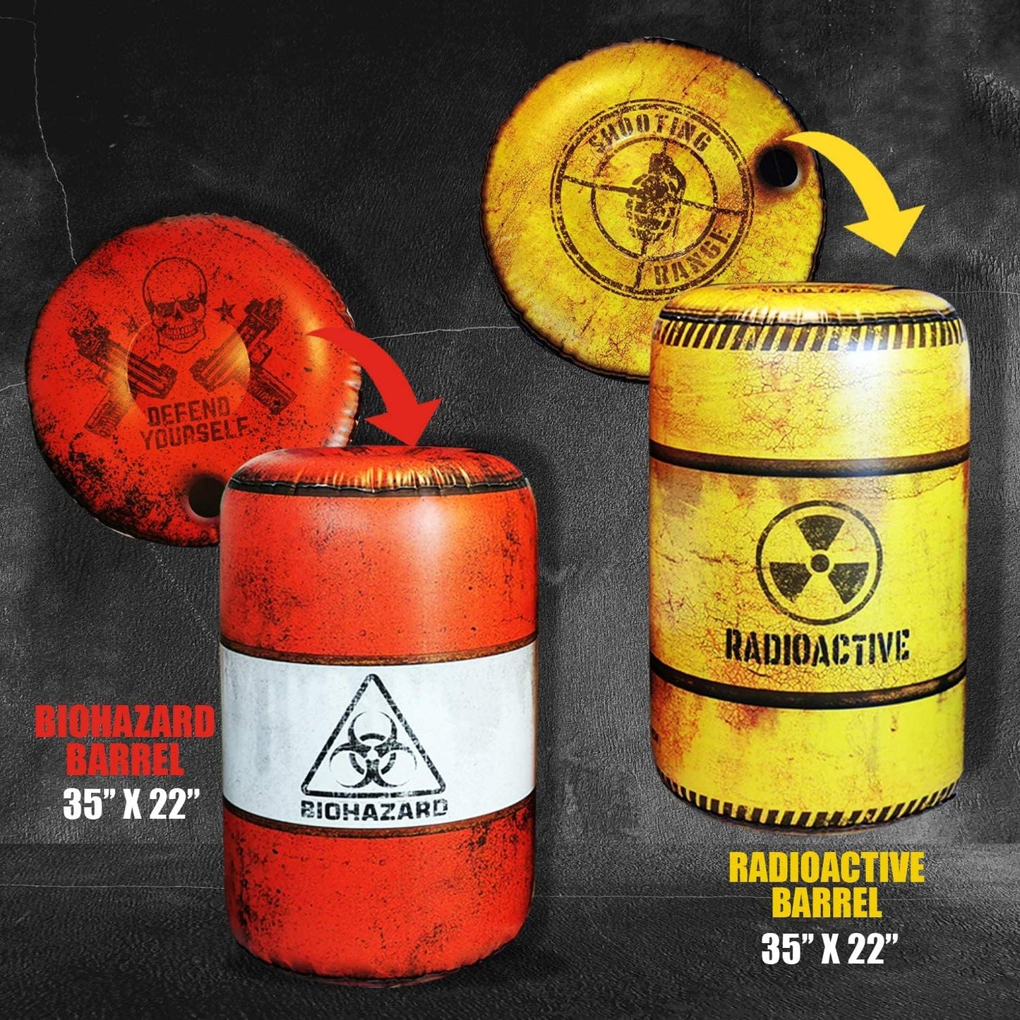 NINOSTAR 4 Pack Inflatable Battle Battlefield Barrels,Great for Party Laser Tag Gun Game Battle Obstacles by Ninostar