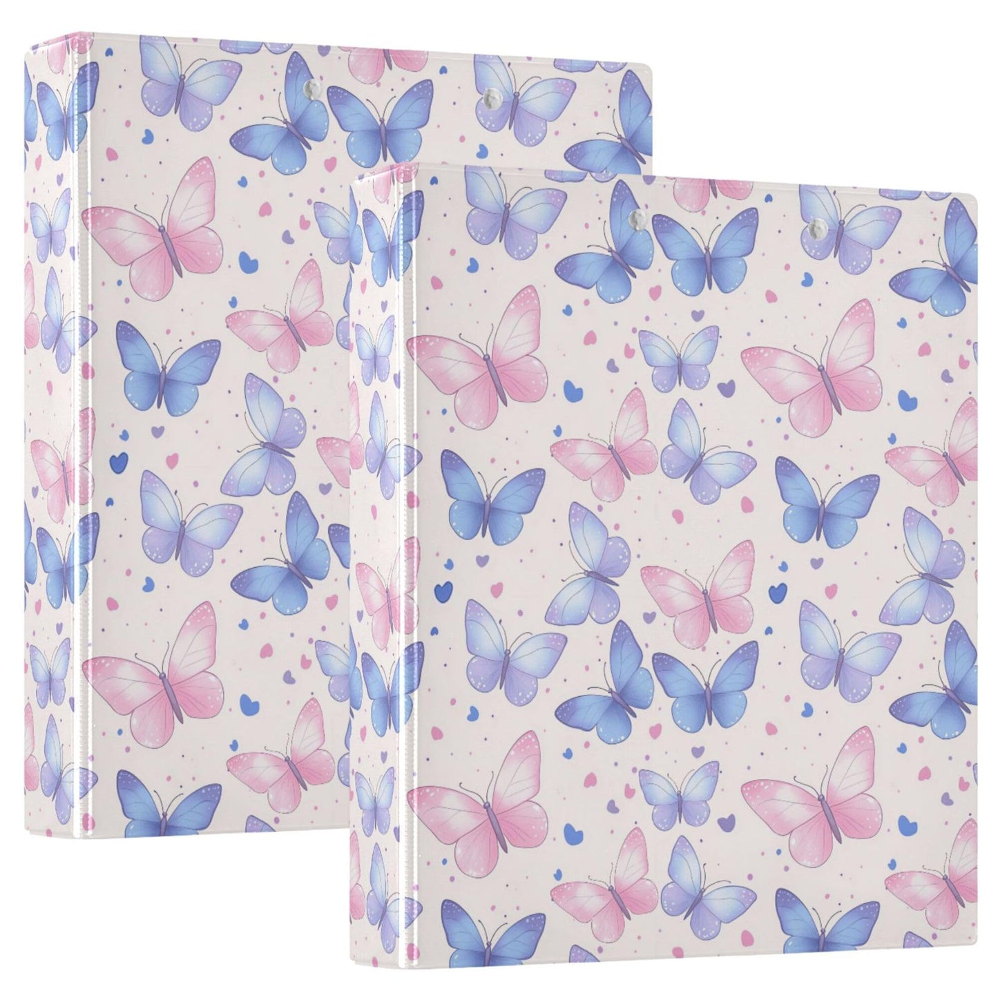 Butterfly Round Ring Binders 1.5 Purple Lavender 3 Ring Clipboard Binder for Office School Work Supplies File Folder 200 Sheet Capacity Easy Open