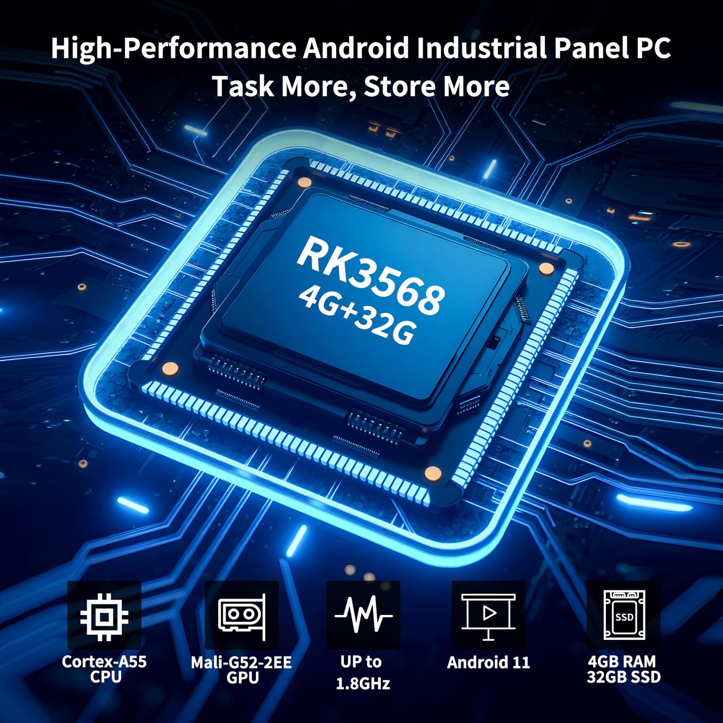 Tokigns 15.6 Inch Android 11 Touchscreen Display, 16:9 1080P FHD Interactive Screen, RK3568 Quad-Core, 4GB RAM 32GB ROM, Built-in Speakers,Smart Board for Office/Automation/Kiosk/Bar/Warehouse
