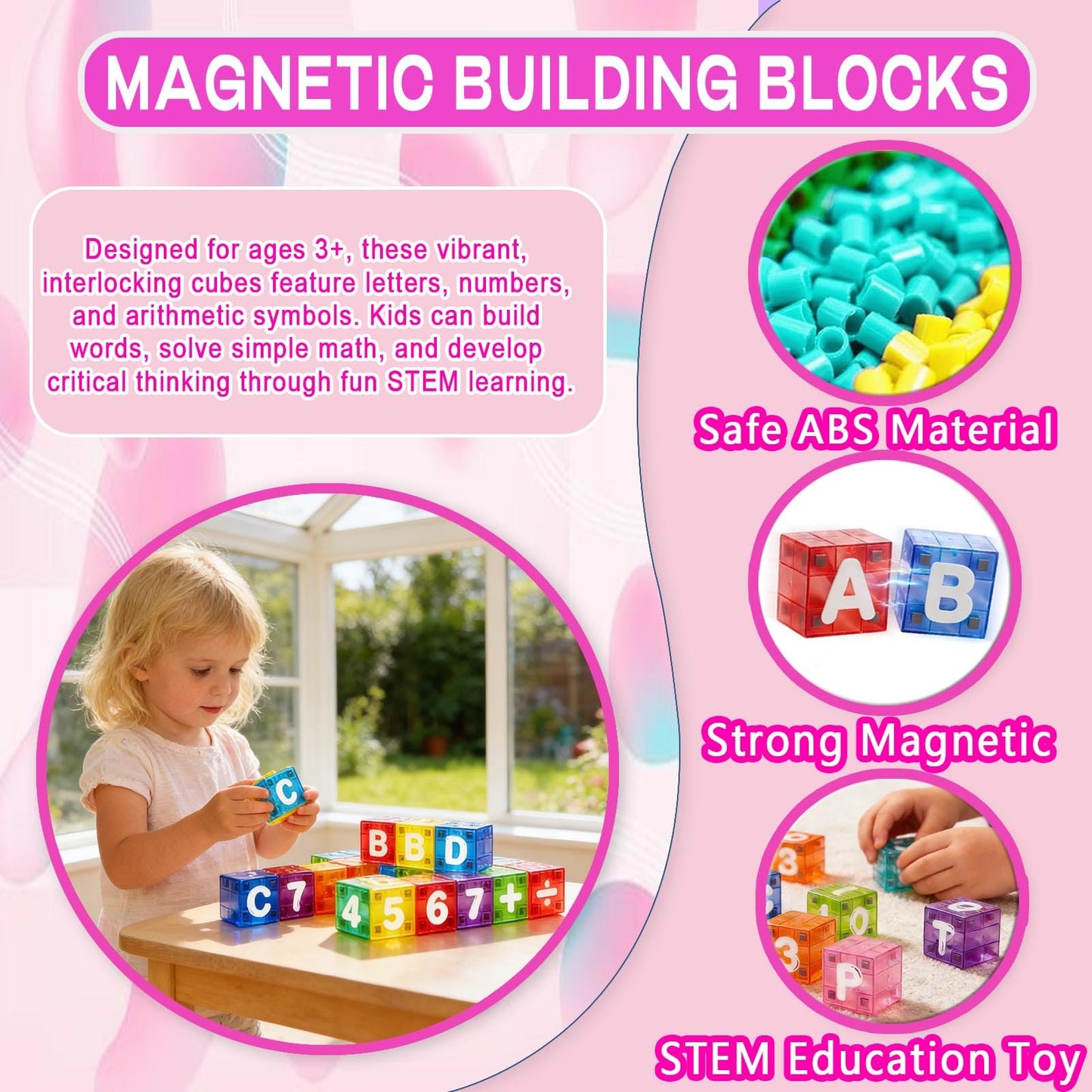 FSOUEHY Magnetic Letters and Numbers for Kids - 40 Piece Educational Alphabet Magnets Set with Premium Tin Case, Perfect for Toddlers Ages 3-8 Learning Spelling Reading Math on Fridge, Preschool Gift