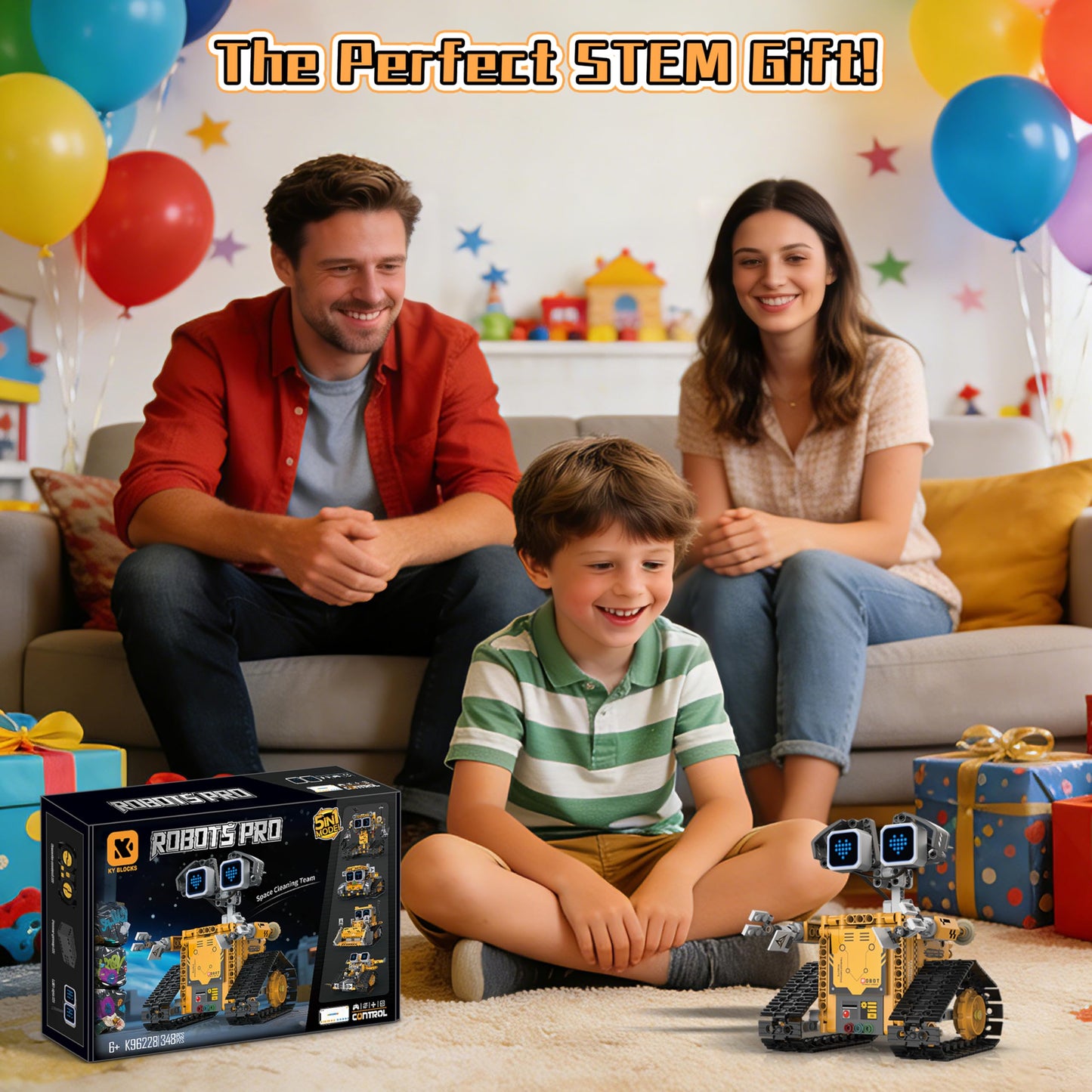 SIGHTEEDA 5-in-1 Smart Robot Building Kit for Kids 6-12, Build & Code Your Own Robot World, STEM Coding Robot Toy with App & Remote Control, Hands-on Robotics Set, Educational STEM Gift (348 PCS)
