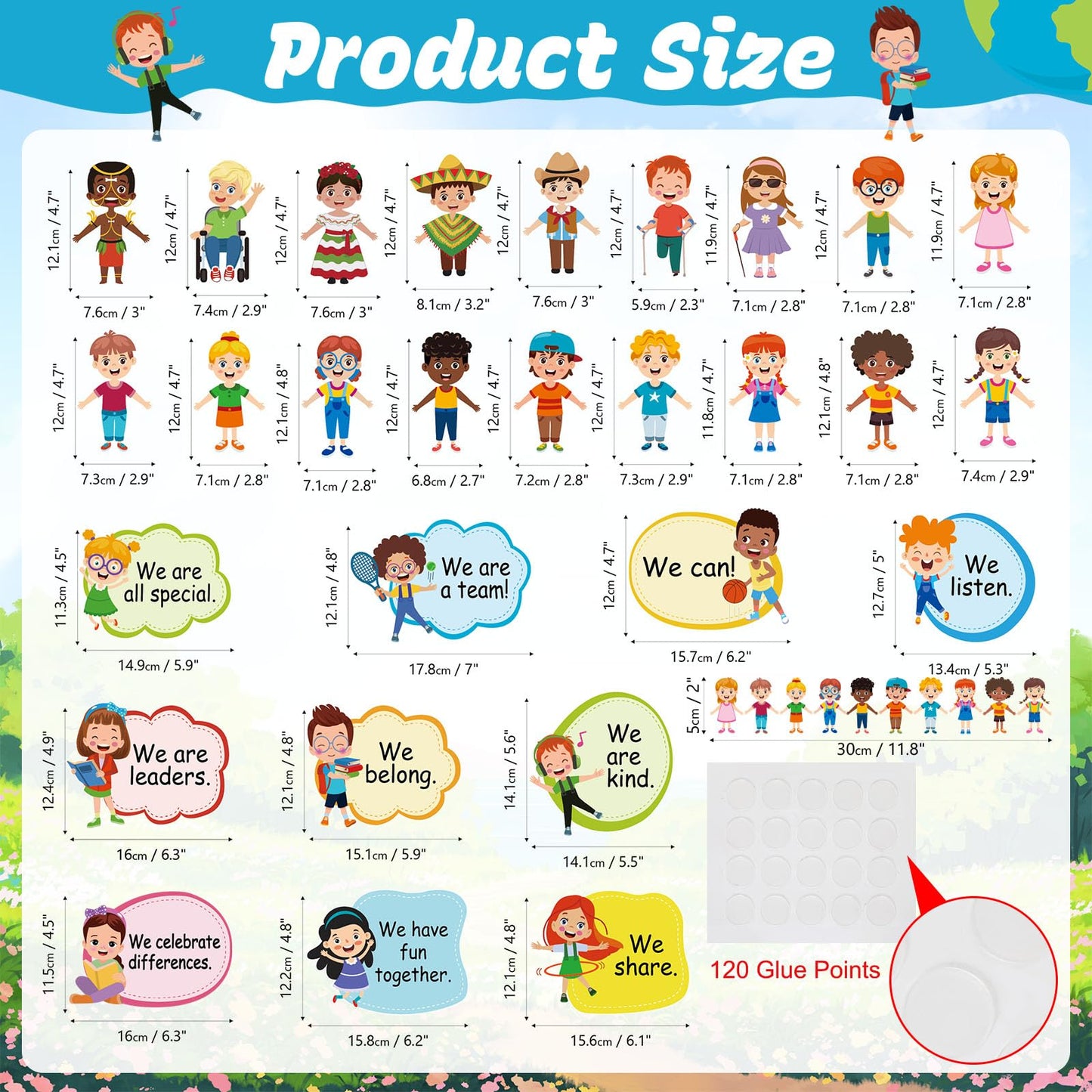 HIQINLUG Diversity Strength Bulletin Board Decorations Set - Diversity Classroom Decor, Multicultural Bulletin Board, Earth Day Classroom Decor, Paper Cutouts, Wall Art
