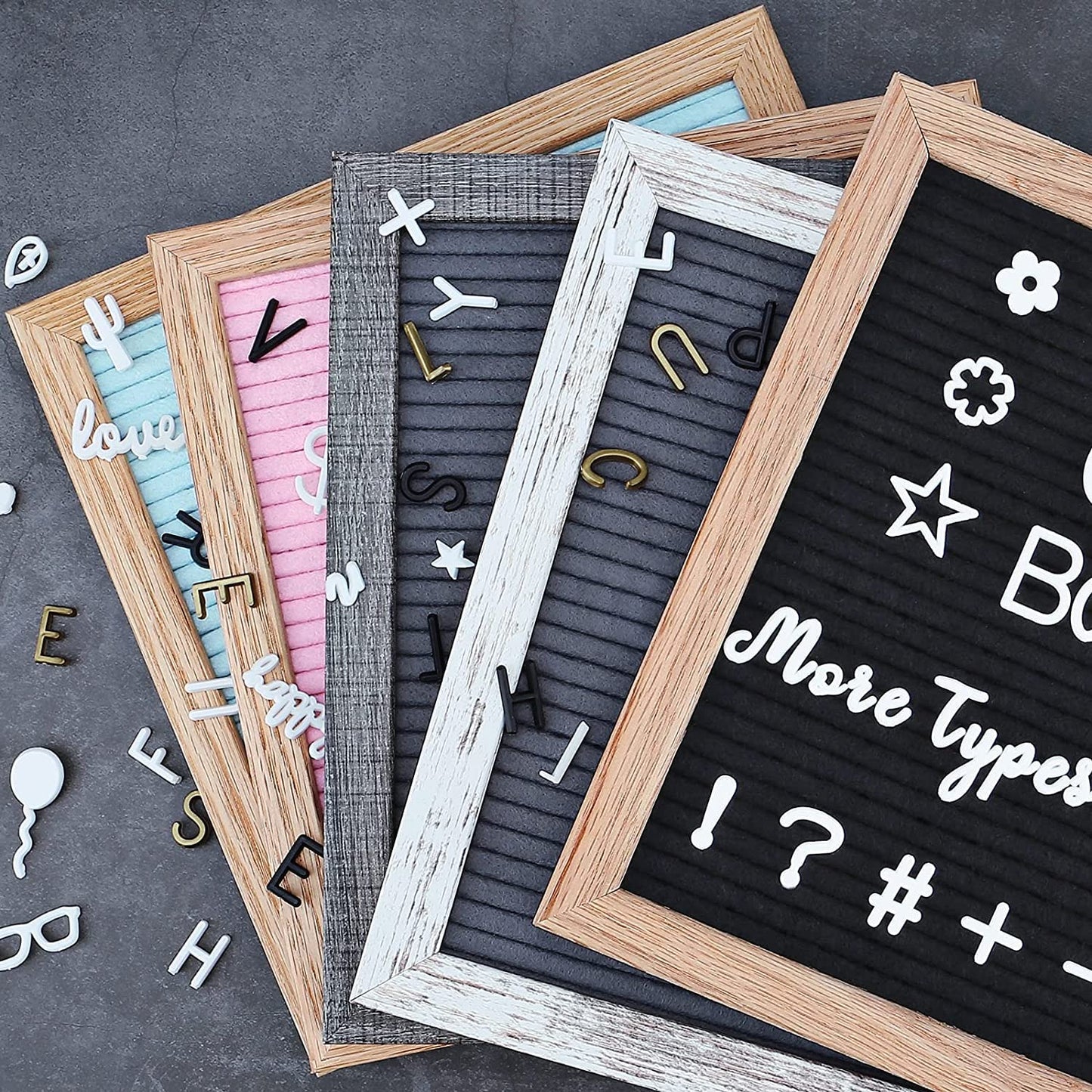 Changeable Felt Letter Board with Letters, Pre Cut & Sorted 725 Letters, First Day of School Board, Baby Announcement Sign, 10x10 Inch Message Board, Pregnancy Announcement Classroom Decor Sign Board
