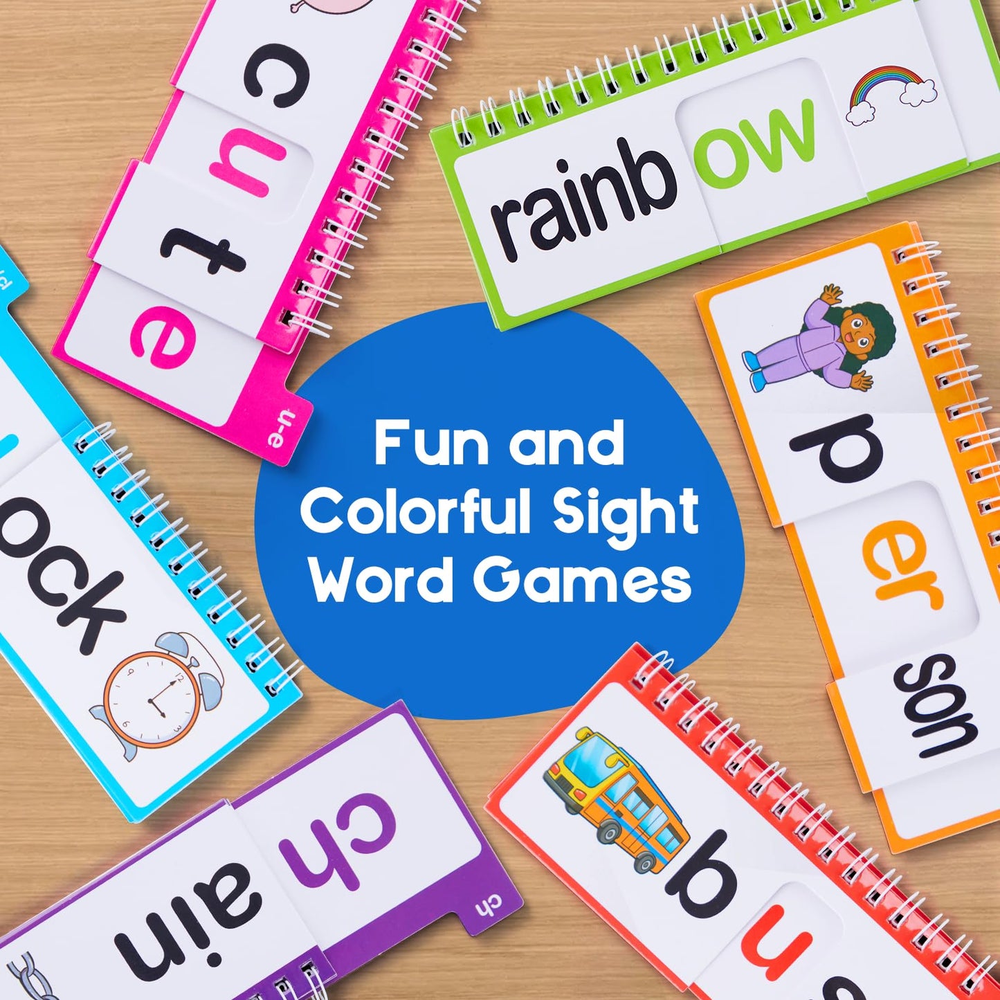 SkilLify Word Family Build Book, 40 Read and Rhyme Flip Books, Learn to Read Phonics Flash Cards, Sight Words Flash Cards Kindergarten Flip Books for Kids Homeschool Preschool Learning Activities