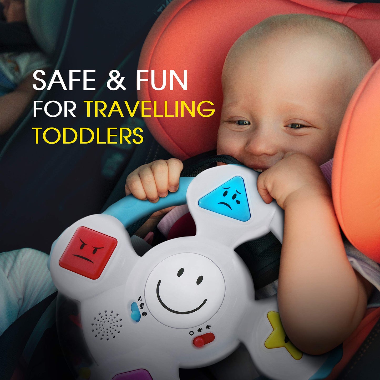 BEST LEARNING My Spin & Learn Steering Wheel - Interactive Educational Toys for 6 to 36 Months Old Babies & Toddlers - Learn Colors, Shapes, Feelings & Music - Birthday Gifts for Children