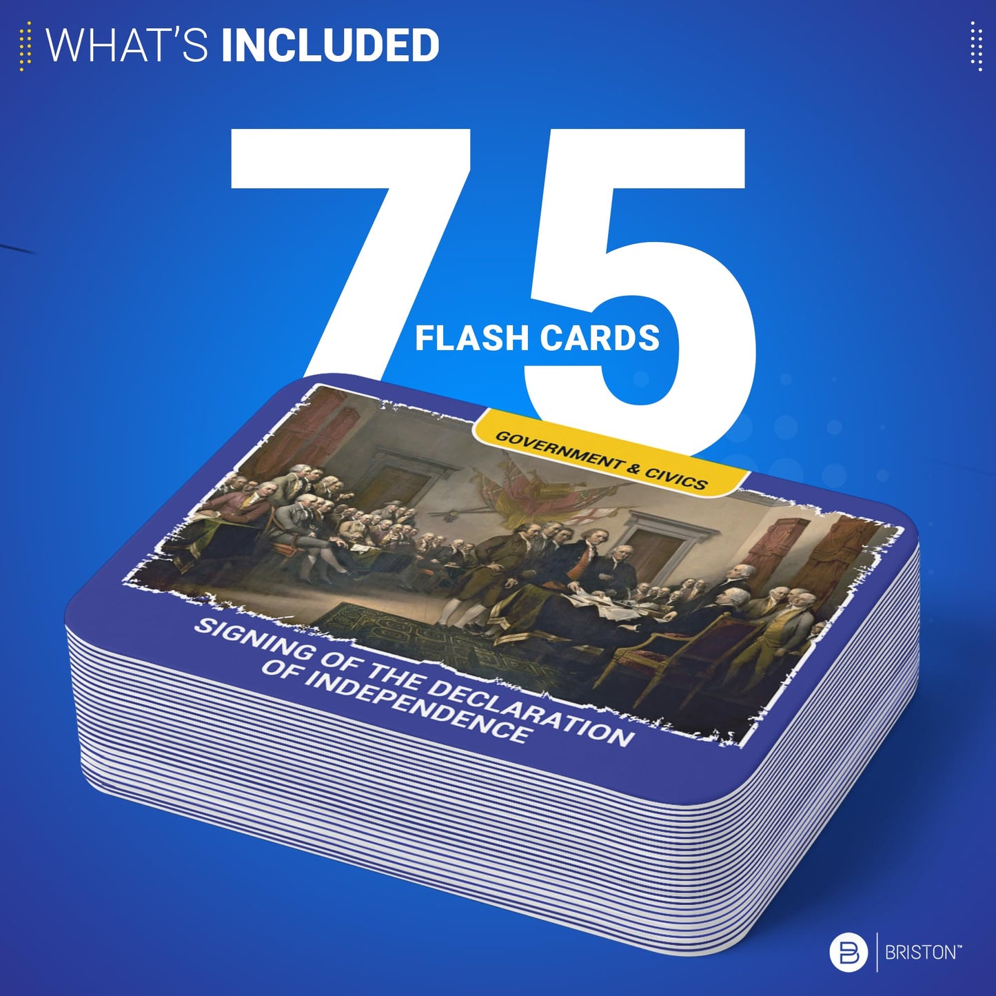 75 Milestones in American History Flashcards – U.S. Historical Events Study Cards for Students & Teachers – Government, Civics & U.S. History Learning Resource – Educational Classroom Tool by Briston