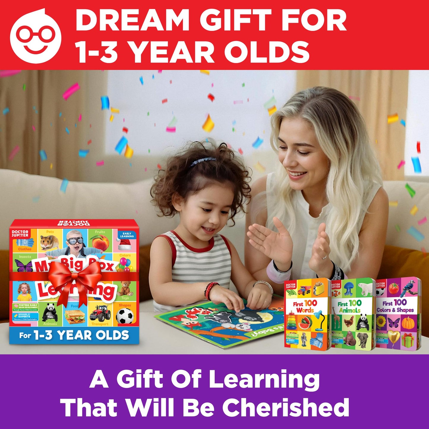 Doctor Jupiter My Big Box of Learning | Toys for Toddlers Ages 1-2-3 | Toddler Learning & Educational Activities for 1+ Year Old Boys & Girls | Gift Ideas for Birthdays