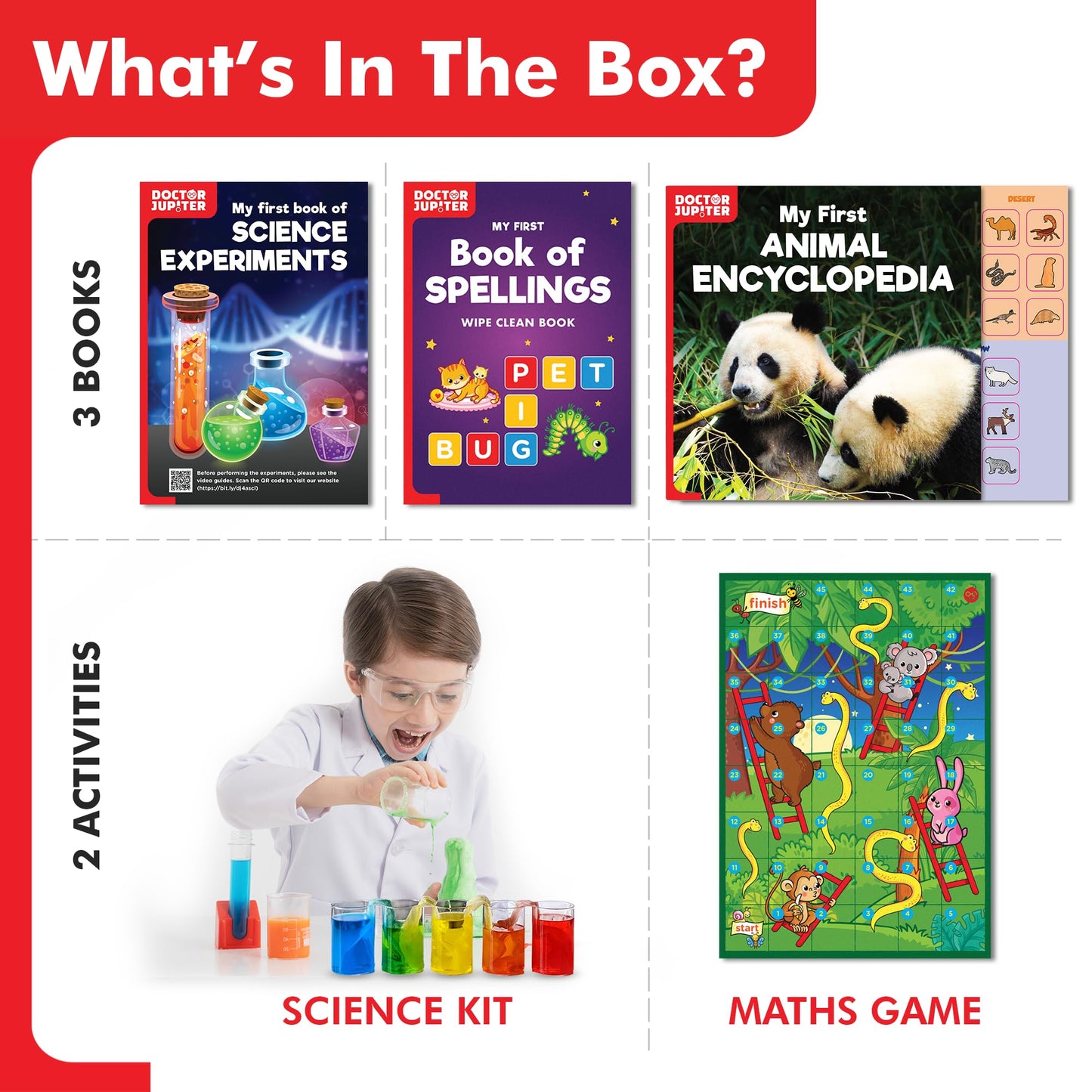 Doctor Jupiter Little Genius Kit | Educational Science Kits, STEM Toys for 4-5-6 Year Old Boys & Girls | Preschool Learning Toys & Activities | Science Experiments, Gifts for Kids 4-5-6 Year Old