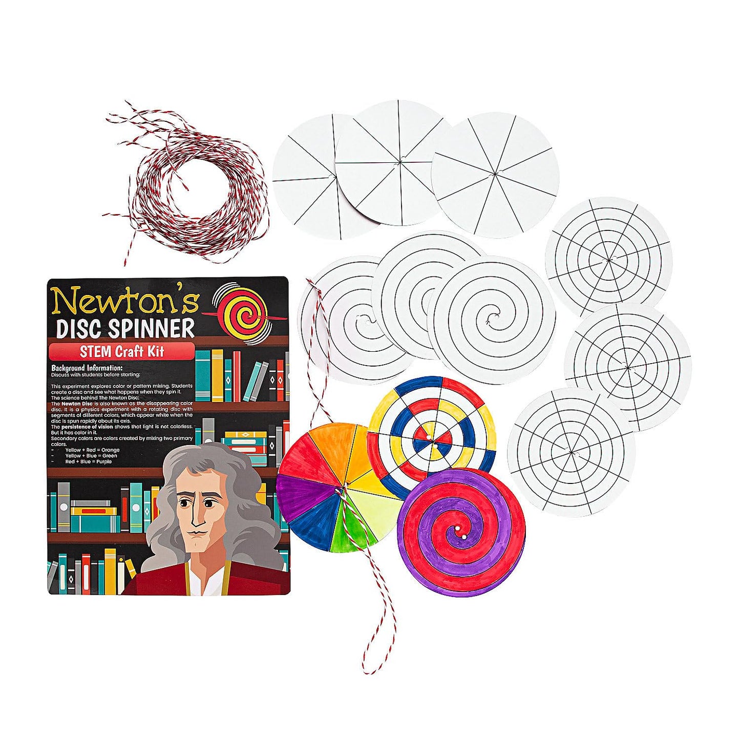 Fun Express STEAM Newton’s Disc Spinner Educational Craft Kit - Makes 12