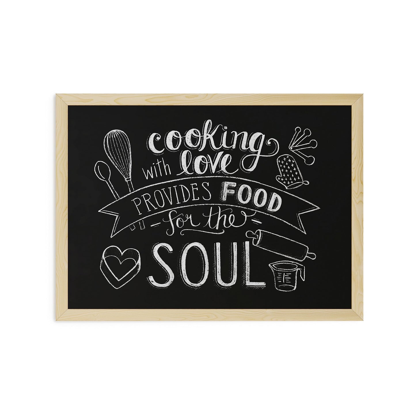 U Brands Chalkboard, 18" x 24" Inches, Light Birch Wood Frame (310U00-01)