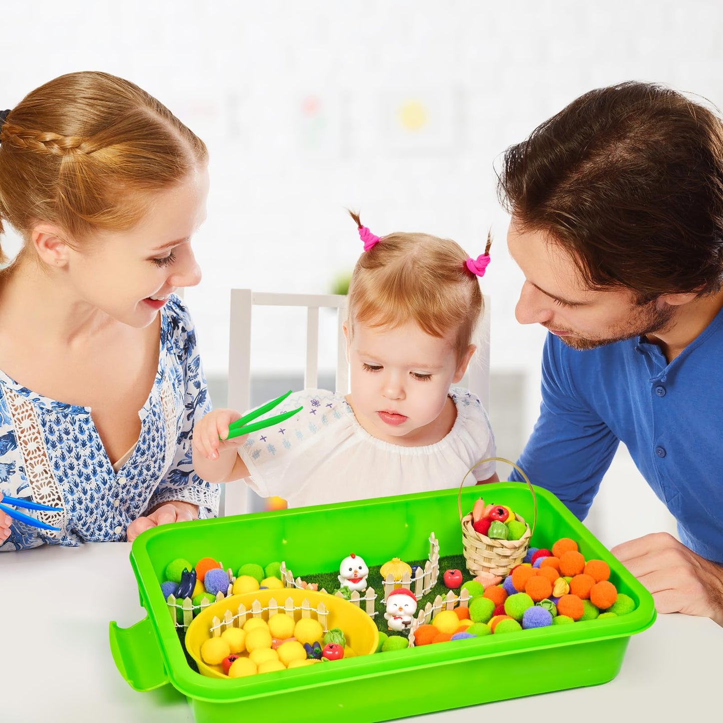 Cinrobiye 152 Pcs Vegetable Sensory Bin Fillers Set with Storage Box, Farm Vegetables, Garden Tools and Barn Accessories for Vegetable Sensory Bin, Classroom Activities, Home Projects and Scene Setup