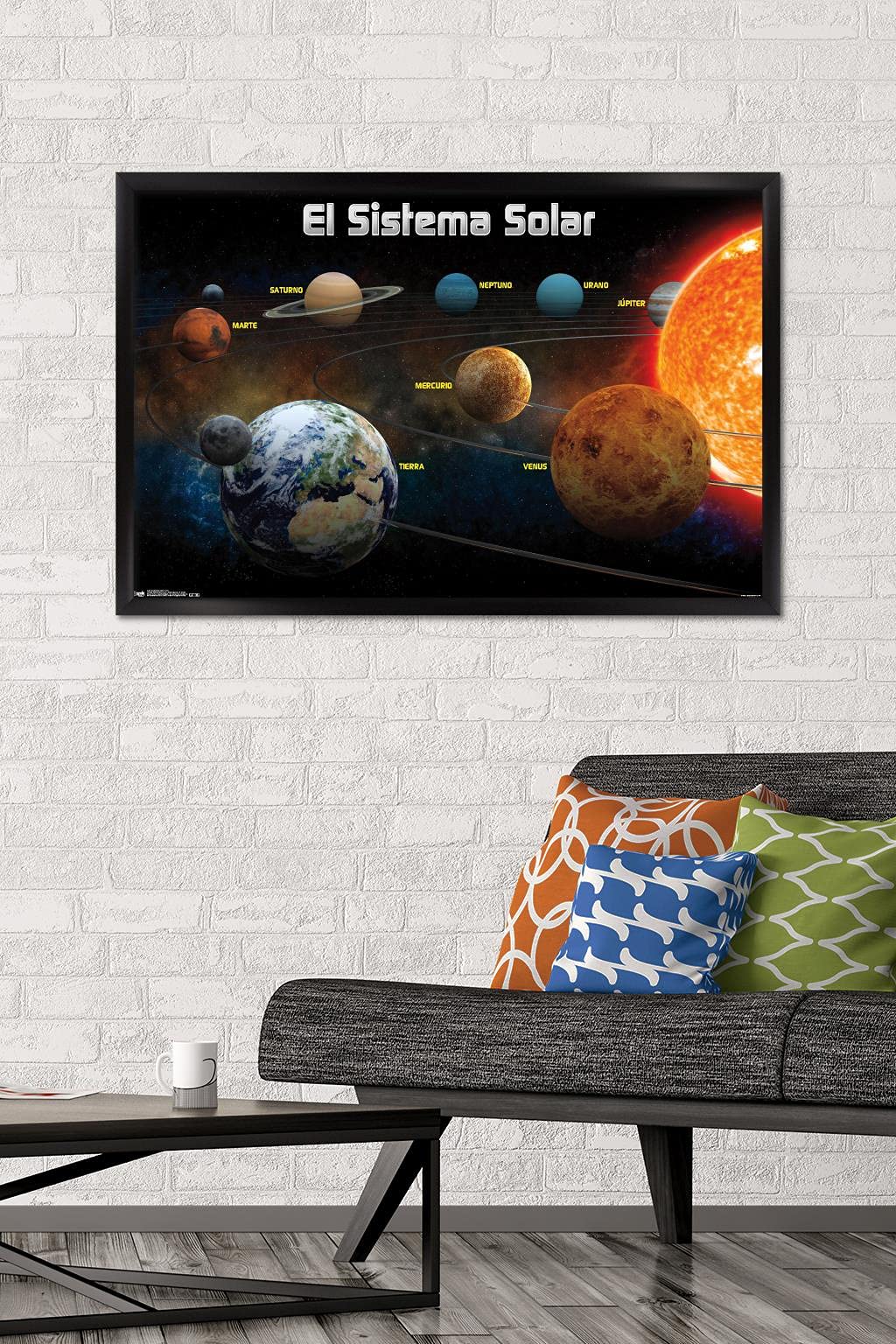 Trends International El Sistema Solar 2013 (Solar System) Wall Poster, 22.375" x 34", Black Framed Version