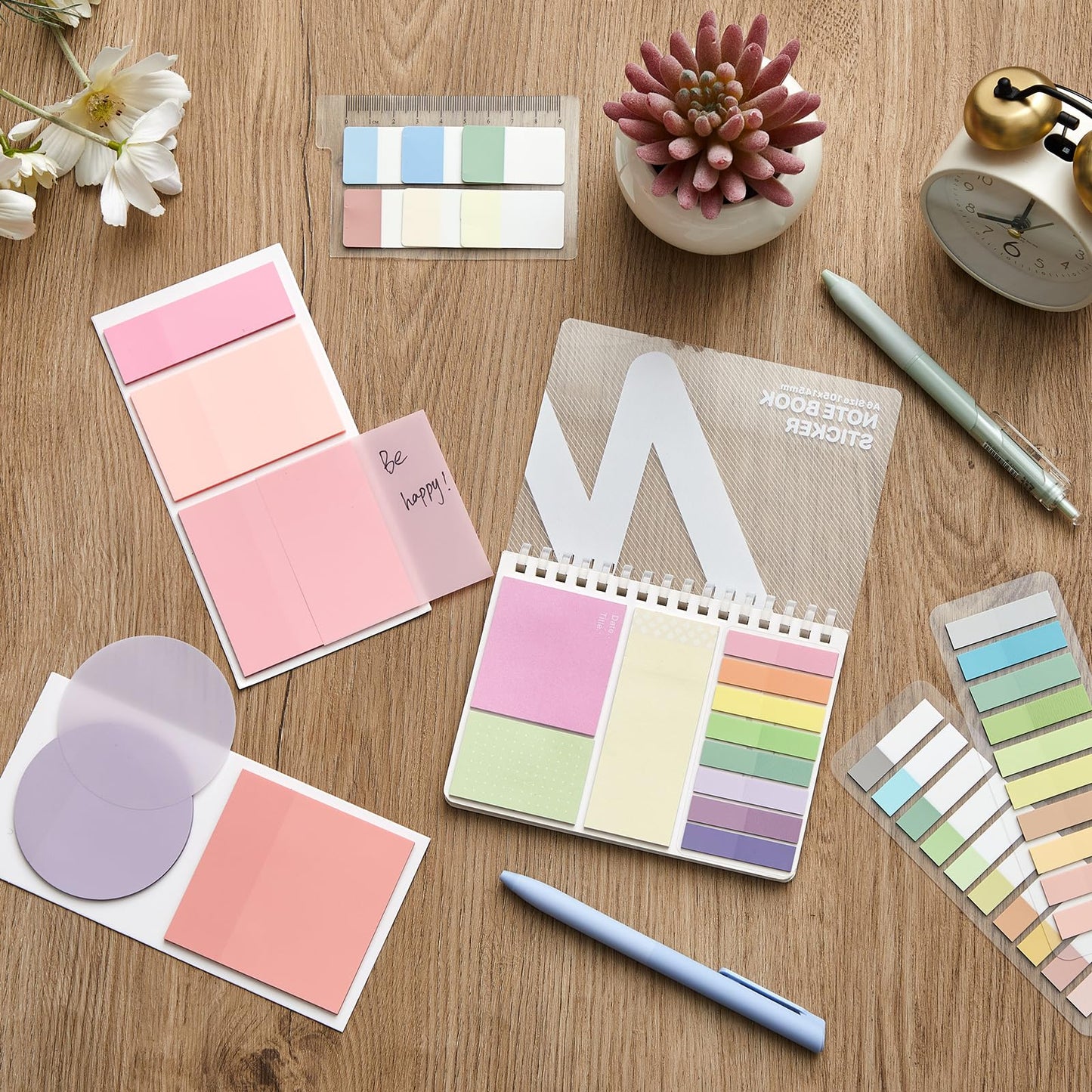 Jutom 41 Pcs Aesthetic Book Annotation Kit with Pencil Bag Bible Journaling Kit Notebook Sticky Note Tab Highlighter Black Ink Pen Page Marker School Office Supplies Christmas Bible Lover Gift(Green)