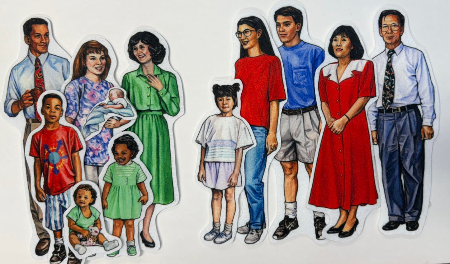 Story Time Felts Set of 4 Families 27 Multicultural Diverse Felt Figures for Flannel Board- Precut