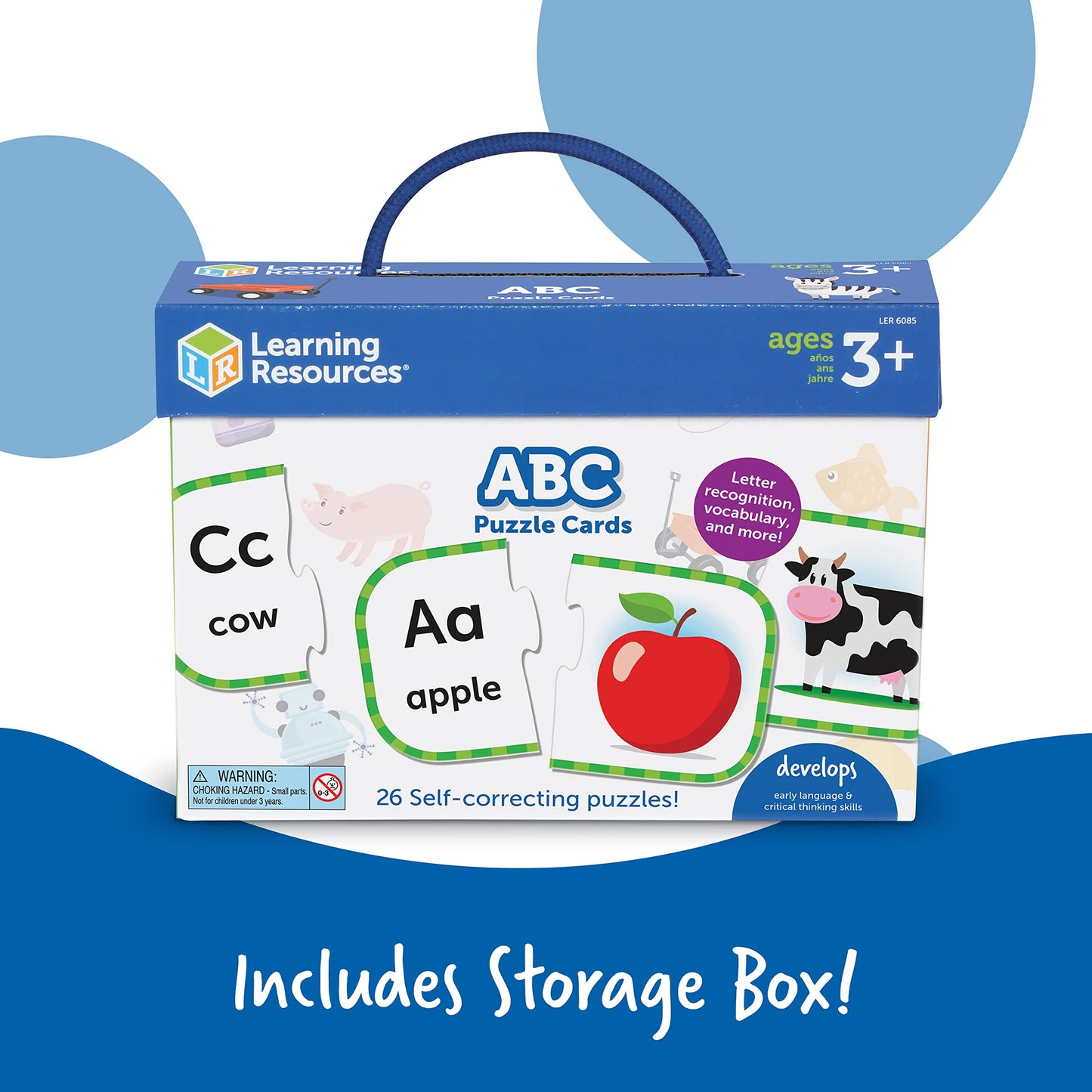 Learning Resources ABC Puzzle Cards, Kindergarten Readiness, Self Correcting Puzzles, Alphabet Learning Games, Puzzles for Toddlers, Ages 3+