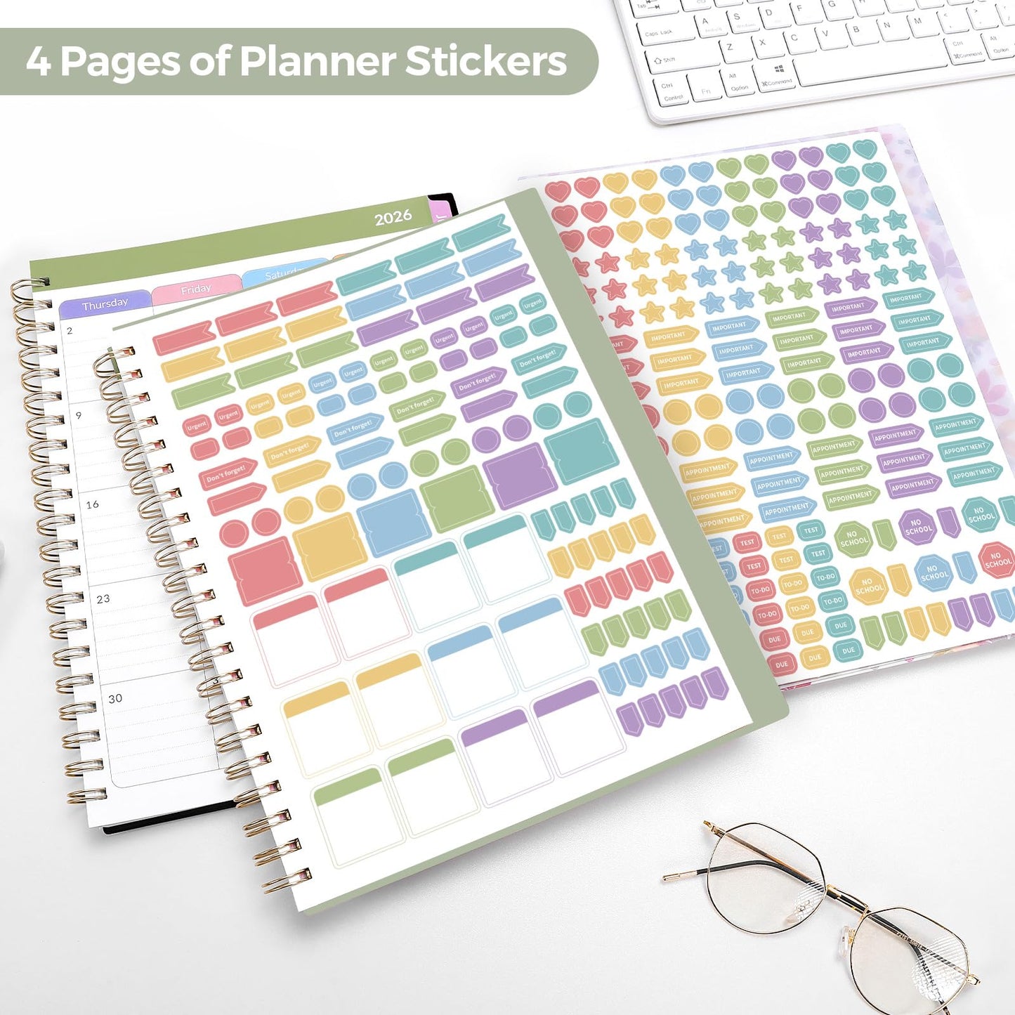 SKYDUE Teacher Planner 2026-2027 Academic Year, 8.5" x 11" Lesson Plan Book, July 2026-June 2027, 162 Pages, Monthly Tabs, Stickers, Weekly Lesson Planning, Student Tracking & Classroom Organization, Green