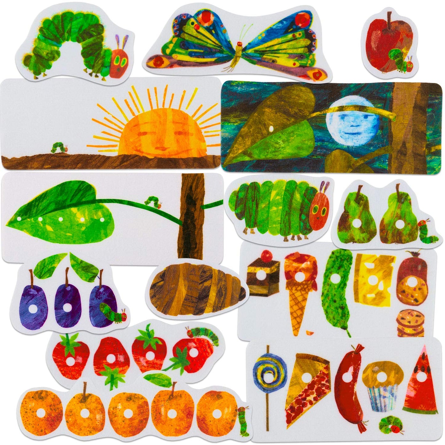 Little Folk Visuals The Very Hungry Caterpillar Precut Felt Pieces for Toddlers, Kindergarteners, Interactive Teaching 14-Piece Set