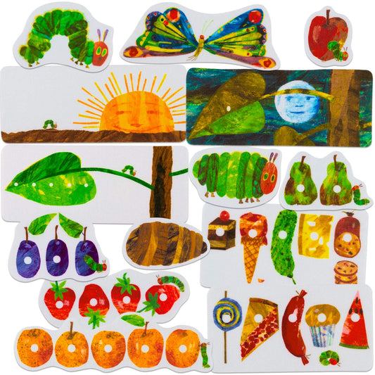 Little Folk Visuals The Very Hungry Caterpillar Precut Felt Pieces for Toddlers, Kindergarteners, Interactive Teaching 14-Piece Set