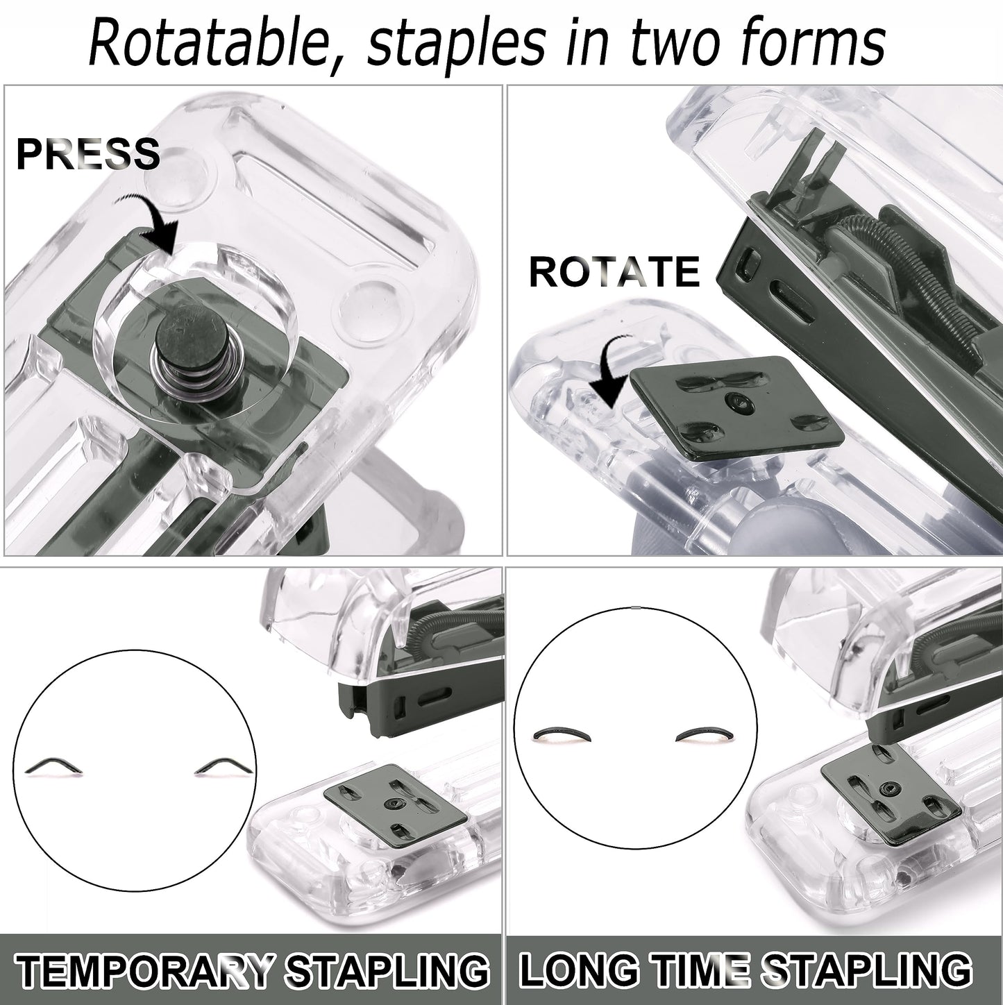 Office Desk Accessories, Acrylic Stapler, Staple Remover, Tape Holder, Pen Holder, Ballpoint Pen, Scissor, Binder Clips, 1000pcs Staples, Phone Holder, Ruler, Transparent Glue and 300 Notes