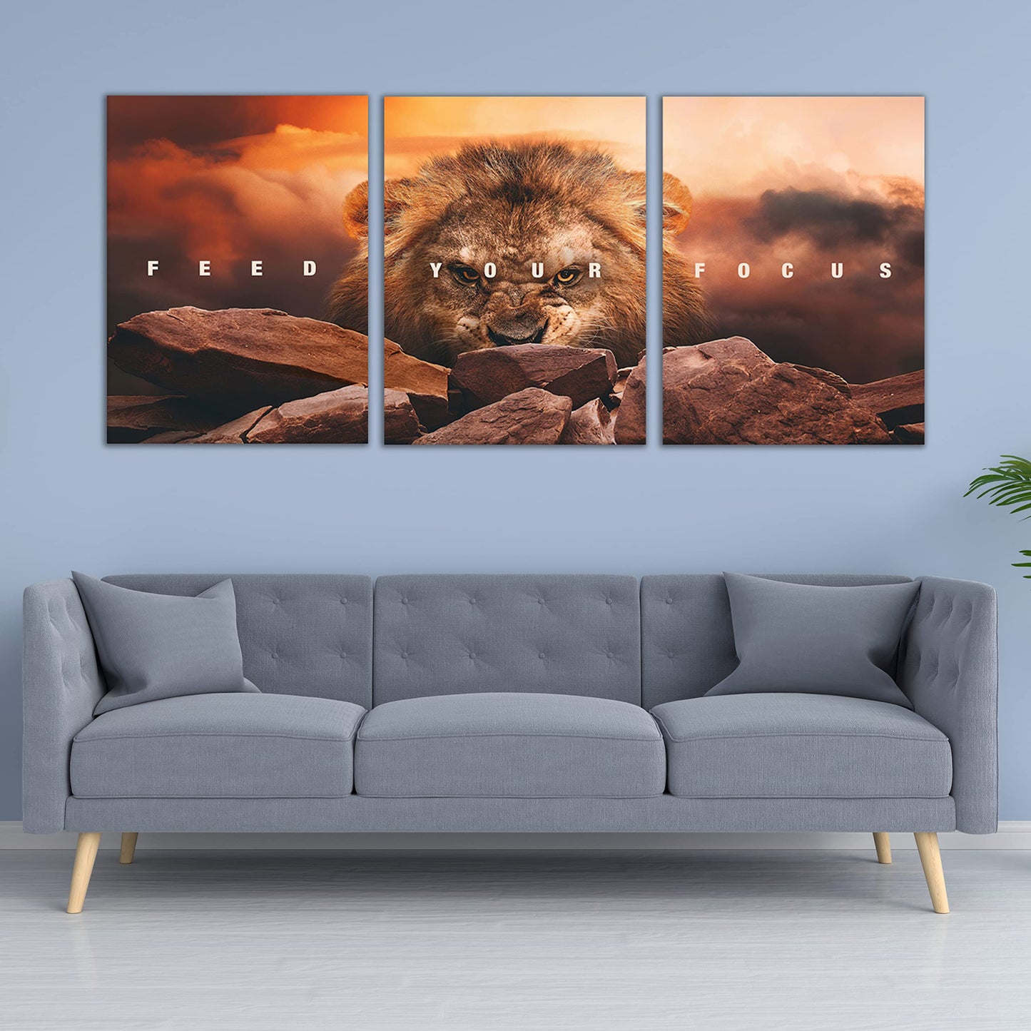 Motivational Wall Art Inspirational Wall Art 3 Pieces Canvas Poster Wall Painting Lion Artwork for Living Room Bedroom Home Decor Prints Pictures Office Wall Decor Framed Ready to Hang 36''Wx 16''H