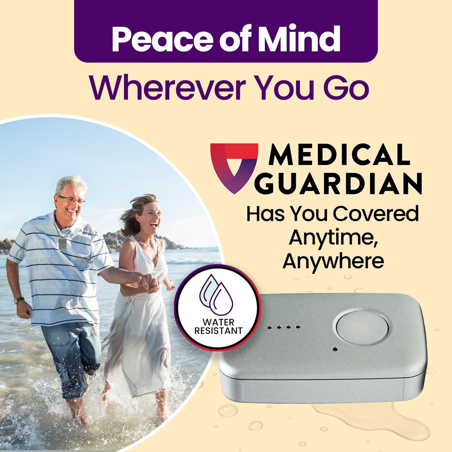 Medical Guardian MGMini | Get Help Instantly & Stay Independent | Medical Alert Device for Seniors | 24/7 Monitoring, GPS Tracking, Emergency Button | Subscription Required | Silver