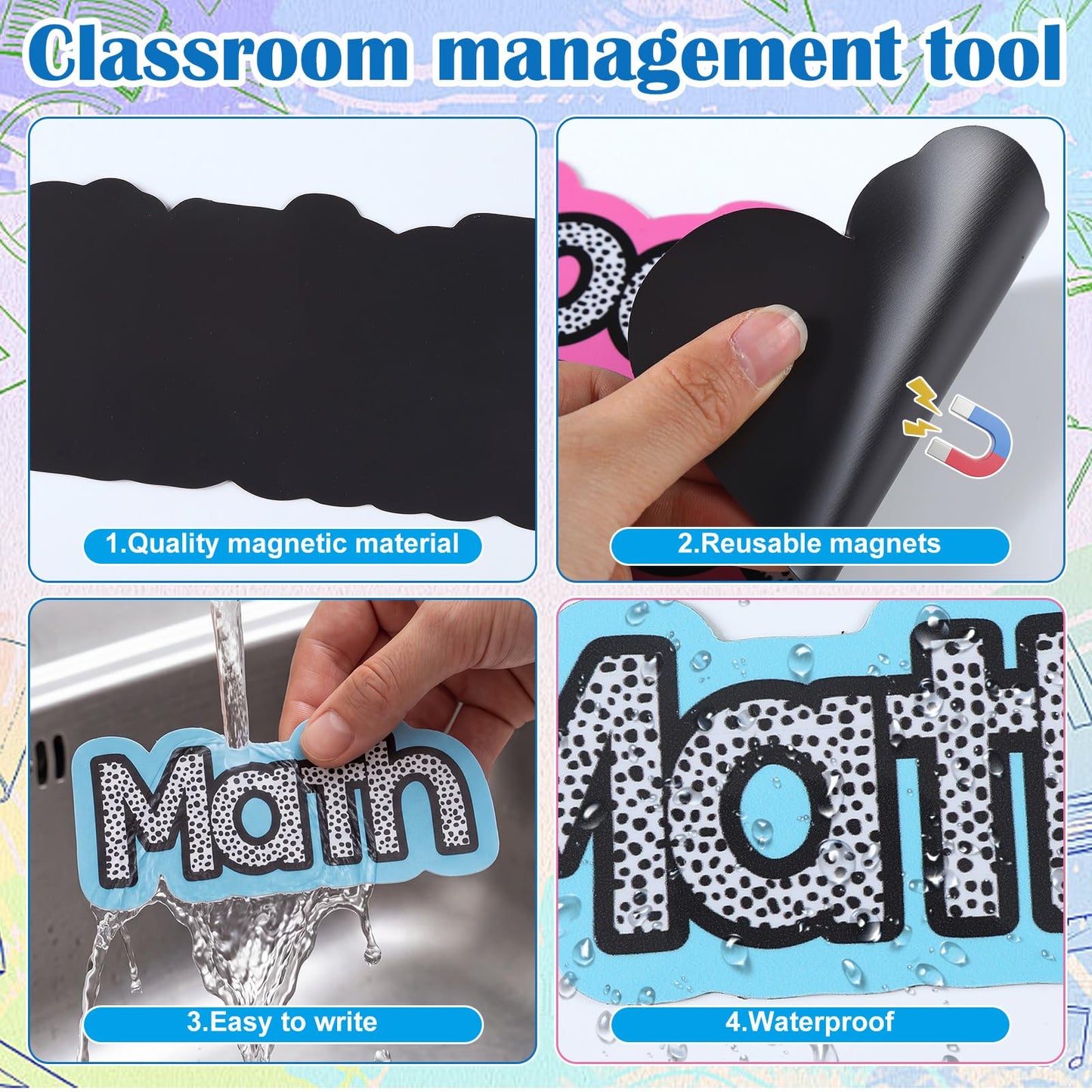 AmazingSpark 12 Pcs Class Subjects Magnets Classroom Daily Schedule Magnets Reusable Today's Schedules Labels Set Dry Erase Labels for Whiteboard Bulletin Board Decor School Elementary Organization