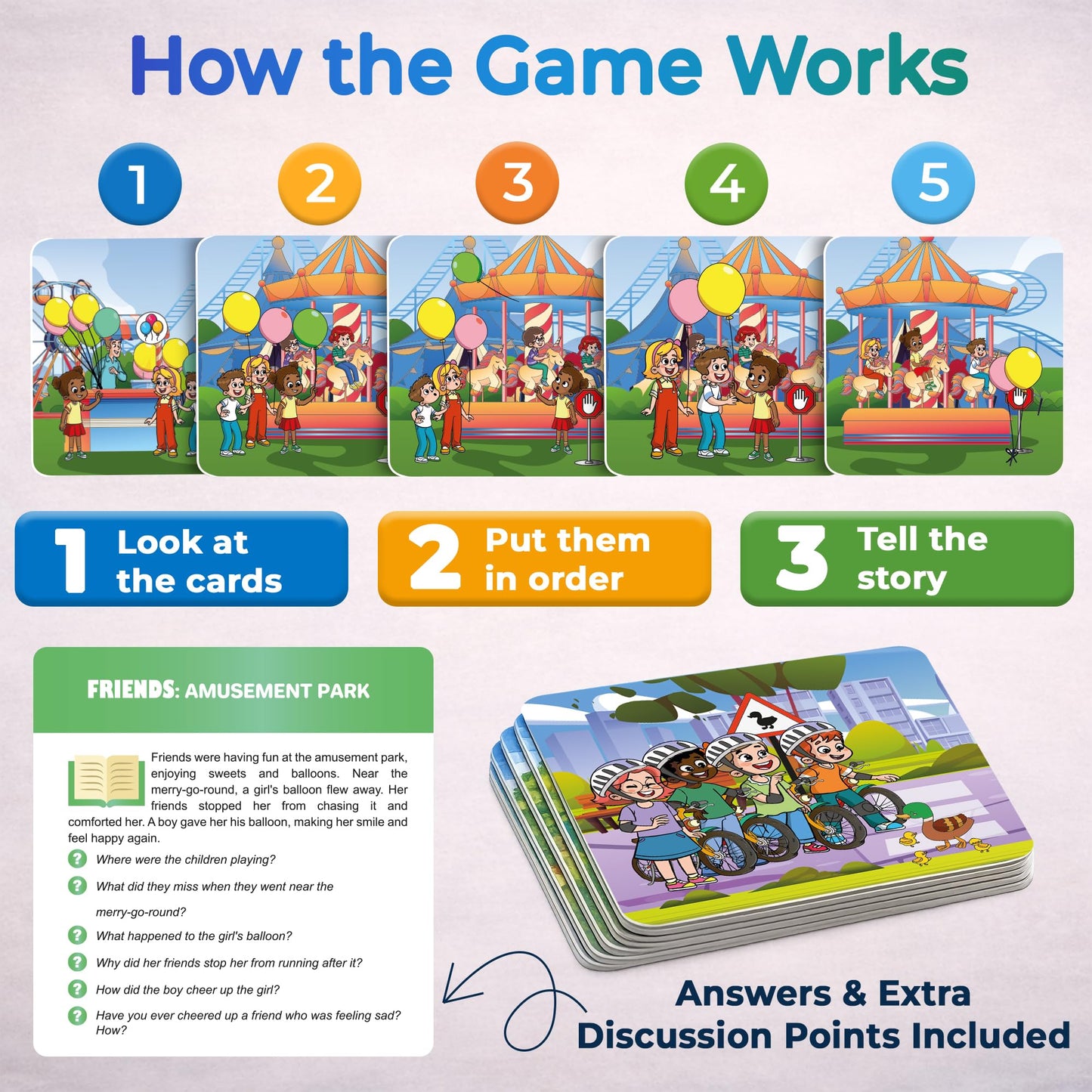 QUOKKA Sequencing Cards for Toddlers - Speech Therapy Materials for Kids - Create a Story Cards Sentence Building - Autism Aba Therapy Social Skills - Storytelling Picture Game