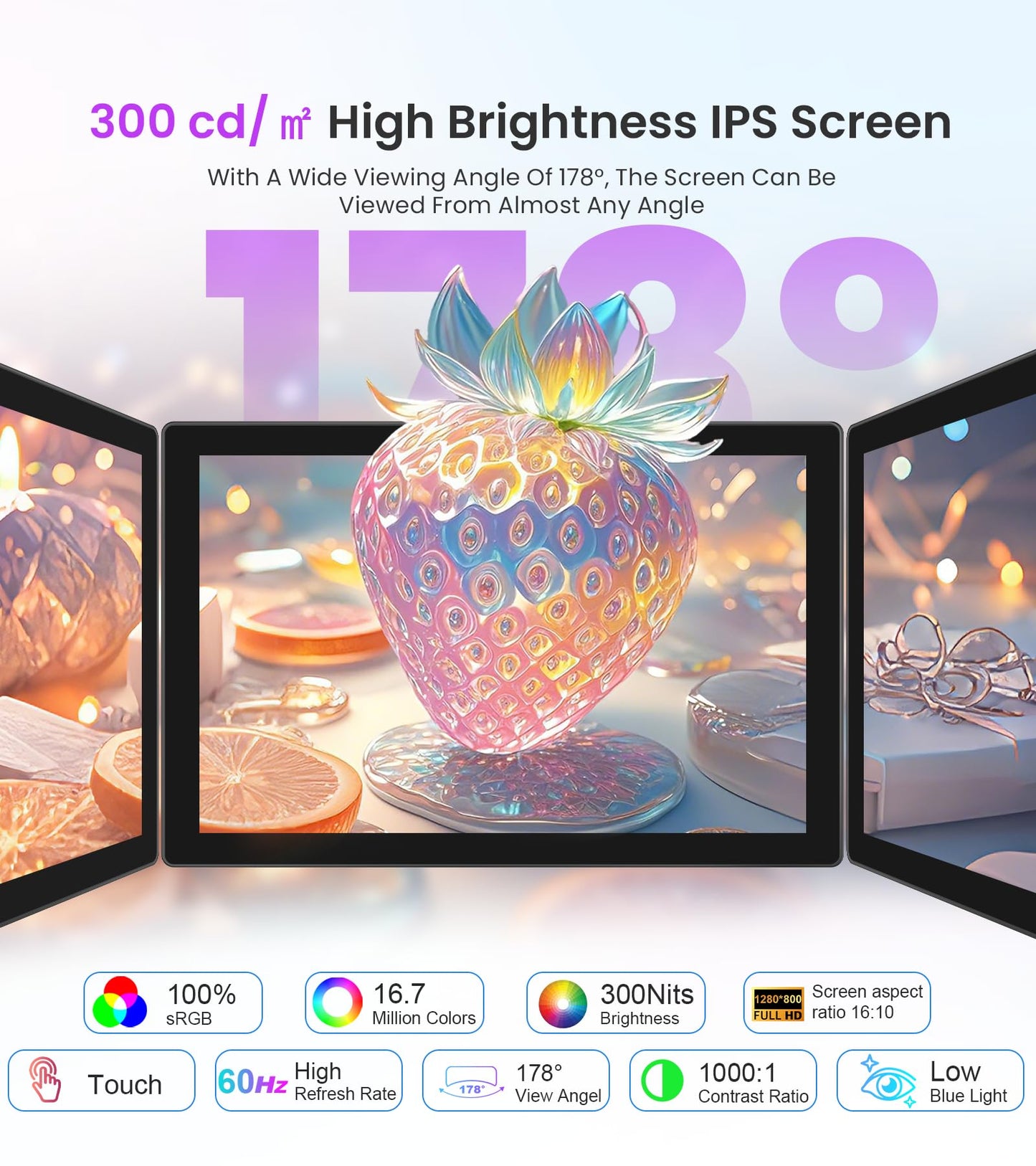 Forzola 10.1 Inch Touchscreen Monitor with case for pi, 1280x800 HD IPS Portable HDMI Touch Screen Display for Raspberry Pi 5/4B/3B+/3B/B+ Jetson Nano Win11/10/8/7 PC Laptop, Dual-Speaker, Fan