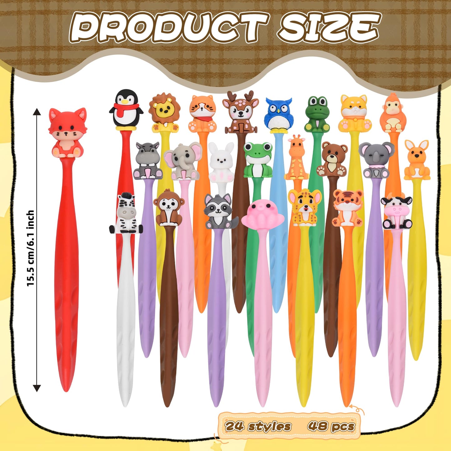 48 Pcs Cute Animals Bobblehead Eraser for Pencils Kawaii Erasers Cute School Supplies Fun Cartoon Erasers Back to School Supplies Birthday Classroom Gifts
