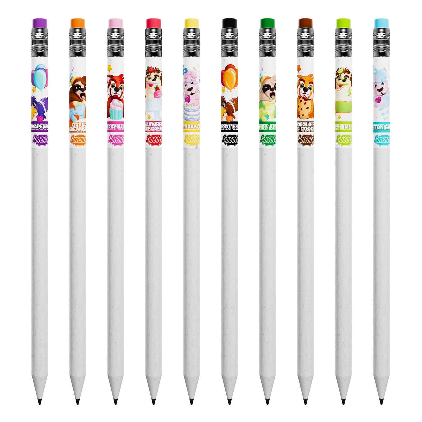 Party Smencils - Patented Gourmet Scented Graphite HB #2 Pencils made from Recycled Newspapers, 10 Count, Gifts for Kids, School Supplies