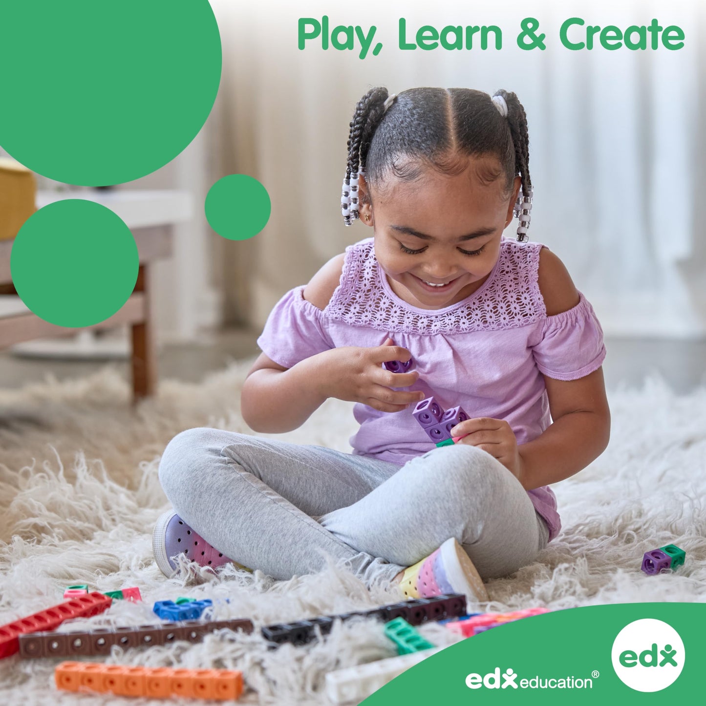 edxeducation GeoStix Deluxe Set | Teach Geometry | 100 Construction Sticks, 2 Protractors, Activity Cards | Manipulative for Math, Art and Fine Motor Skills