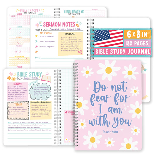 Guided Bible Study Journal for Women - Bible Journal for Women, Sermon Notes Notebook, Church Notes Journals, Scripture Study Supplies and Journaling Kit, Christian Graduation Gifts