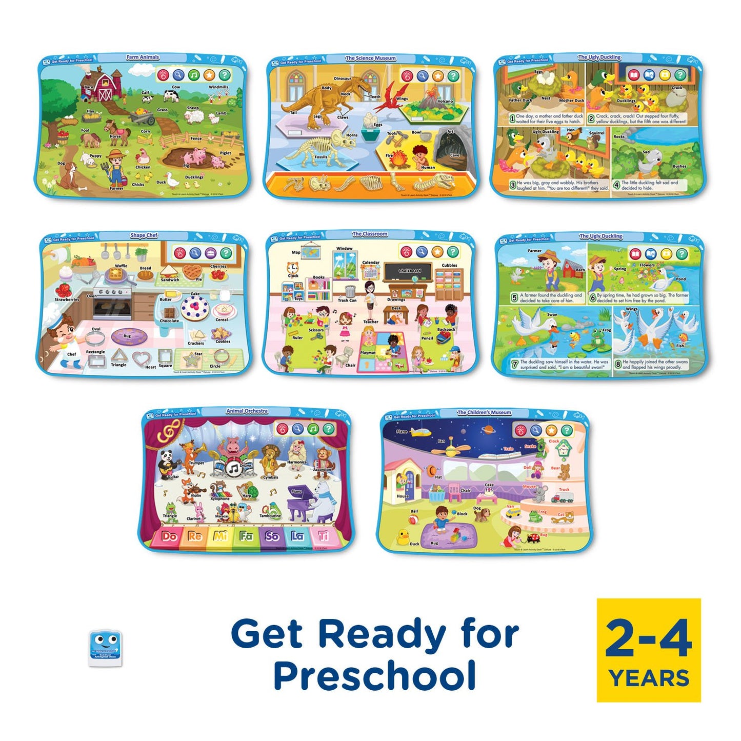 VTech Touch and Learn Activity Desk Deluxe 4-in-1 Pre-Kindergarten Expansion Pack Bundle for Age 2-4