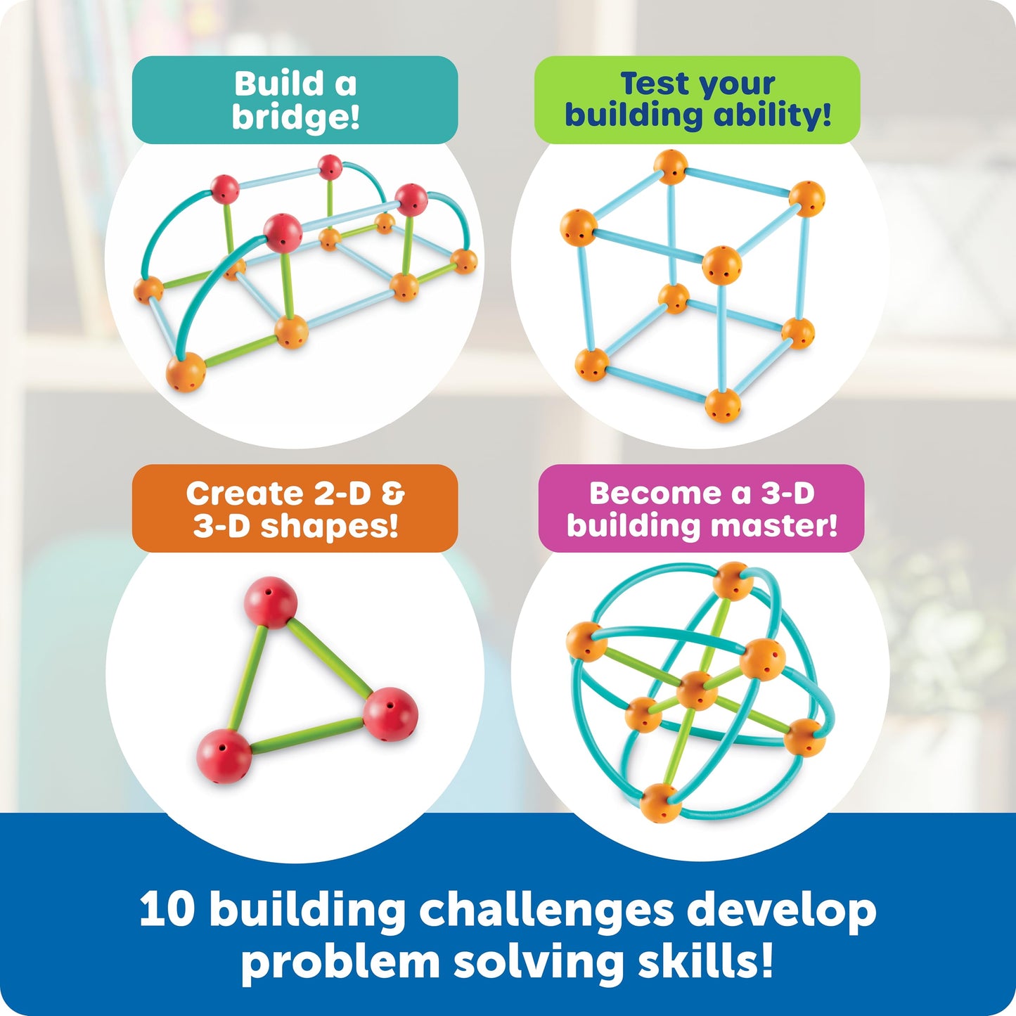 Learning Resources STEM Explorers Geomakers - 58 Pieces, Ages 5+ STEM Toys for Kids, Kindergartner Learning Toys, Shapes for Kids