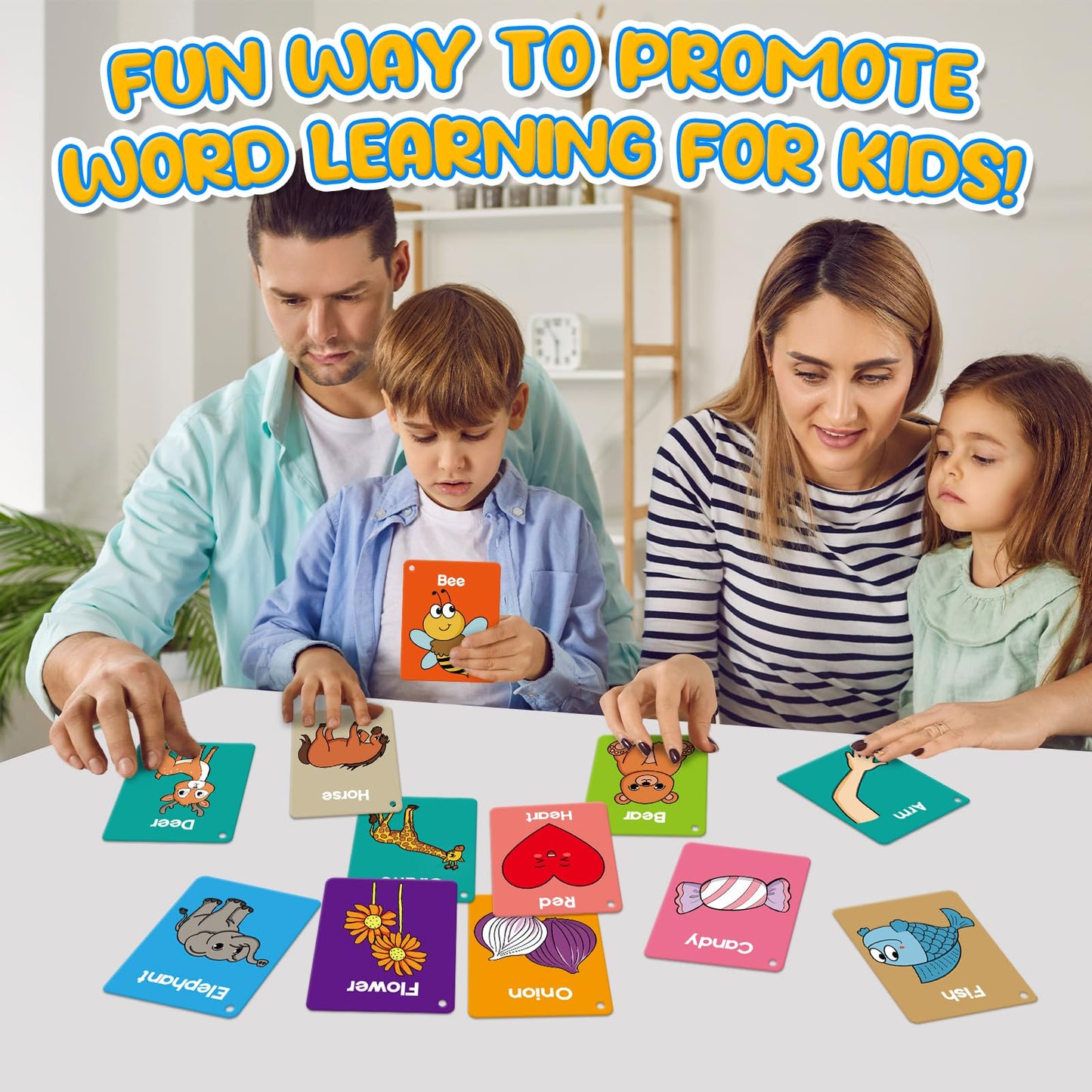 HugHush Toddler Flash Cards Baby Cognitive Flashcards for Kids, Alphabet, Animals, Numbers, Shapes Colors, First Words, Body Parts, Foods, Educational Toys Preschool Kindergarten Learning Activities