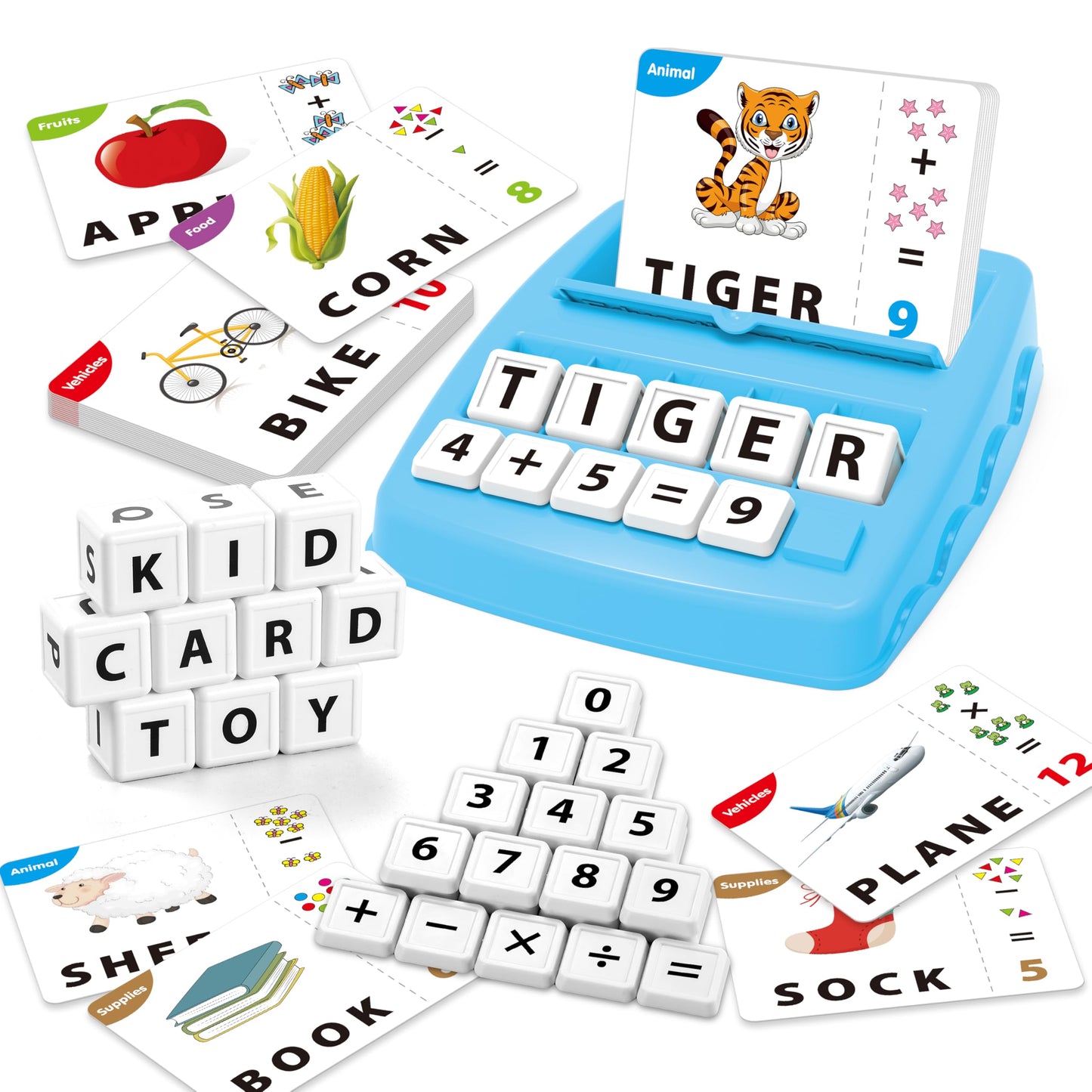 Yolscue Montessori Matching Letter Games,Educational Toys for 3-8 Year Olds Boys Girls,Alphabet Learning Toys for Kids Ages 3-8 Years,Birthday Party Gifts for 3-8 Year Olds Boys Girls(Blue)