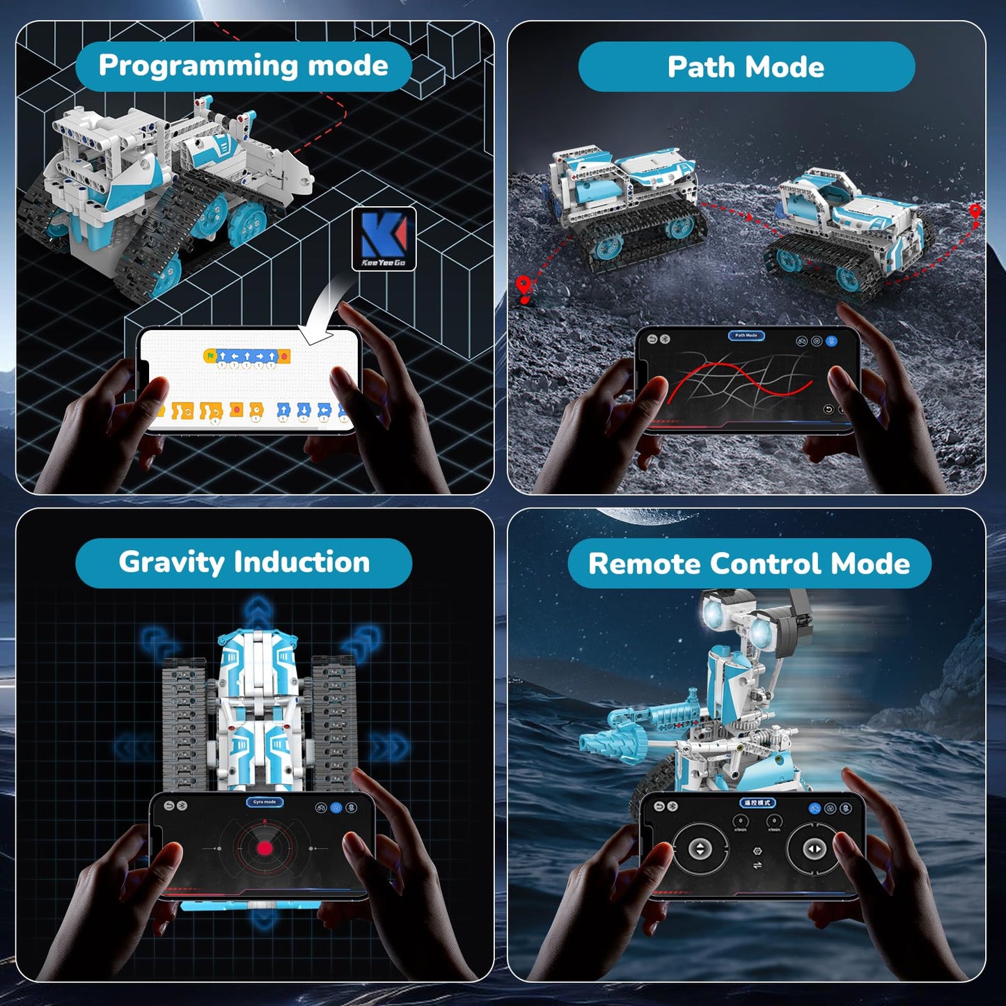 Ansnibe Robot Building Kit with APP/Remote Control STEM Gifts for Boys Age 6-16,Technic Coding Robotic Toys for Kids Birthday, Buildable 5in1 Models with 720 Pieces