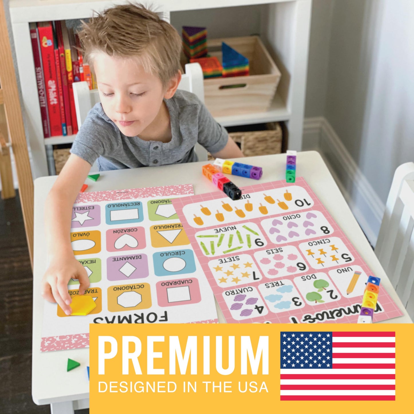 Hadley Designs Spanish Posters for Classroom - 12 Bilingual Educational Posters for Spanish Classroom Decorations Must Haves, Calendario y Alfabeto en Español Para la Pared, Pastel Teacher Supplies
