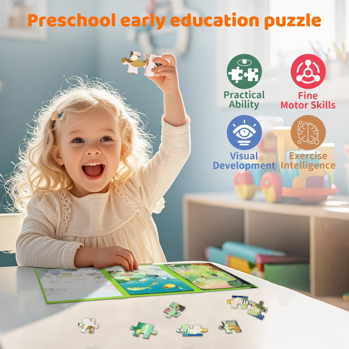 Magnetic Puzzles for Toddlers 3-5 60PCS-3 Animal Themes Magnetic Puzzles for Kids 4-6 Travel Puzzle for Airplane/Car/Road Trip/Gift Toys for 3 4 5 6 7 8 Girls and Boys