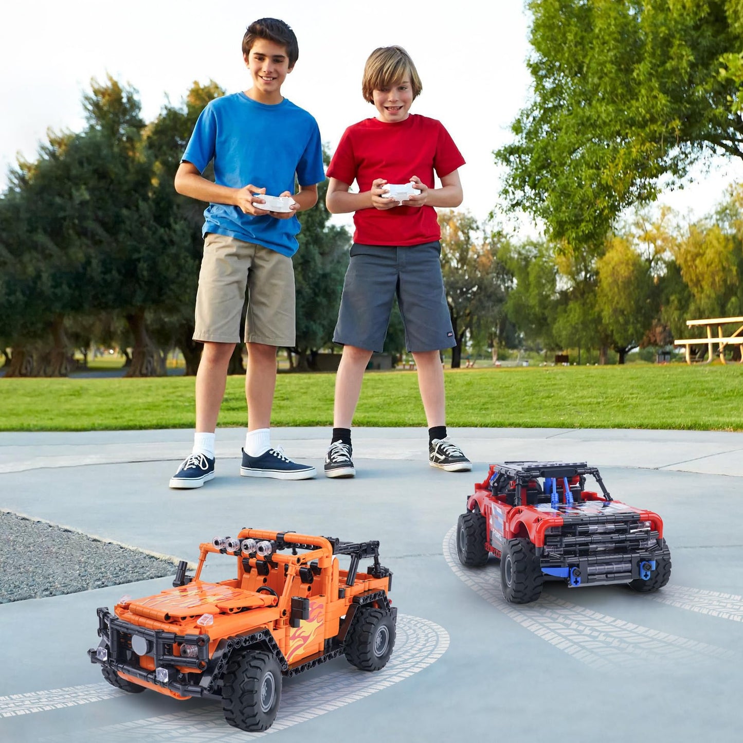 VERTOY STEM Building Car Toys for Kids Boys - Remote & APP Control Block Set, Birthday Gifts for Age 8-12 13+ Year Old, Bigger Orange Model(740+ pcs)